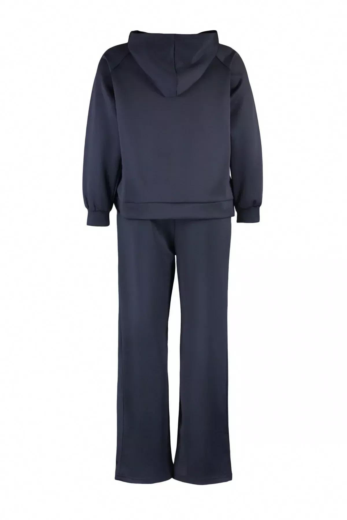 Black Oversize Plus Size Sweatsuit Co-Ord Set, , large image number 5