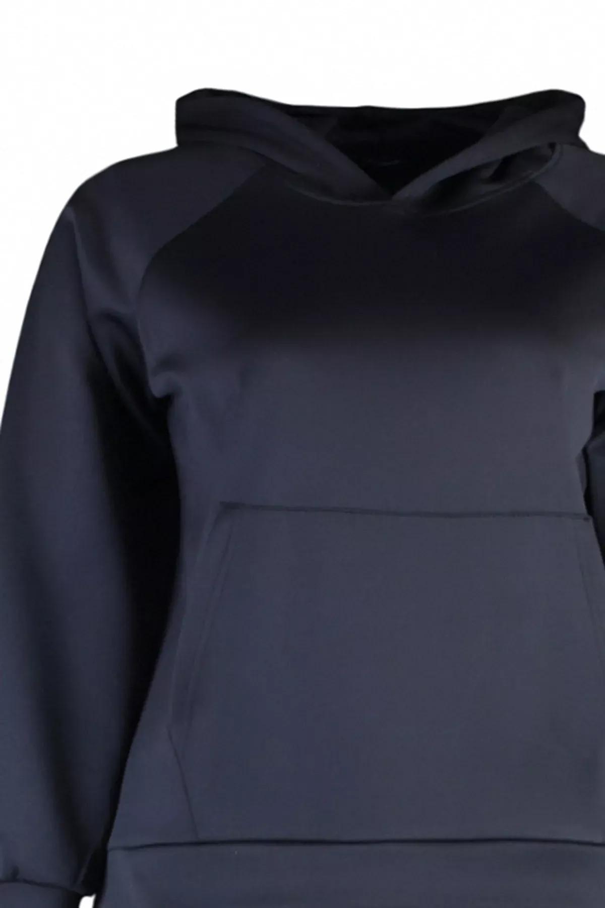 Black Oversize Plus Size Sweatsuit Co-Ord Set, , large image number 6