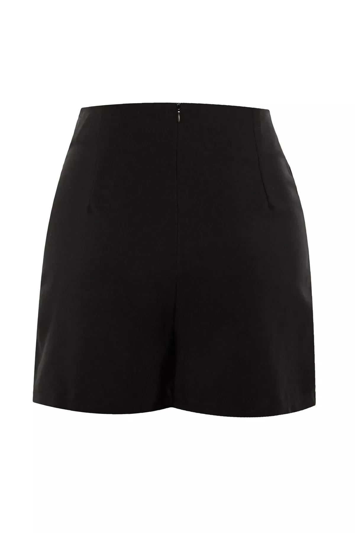 Black High Waist Shorts, Black, large image number 6