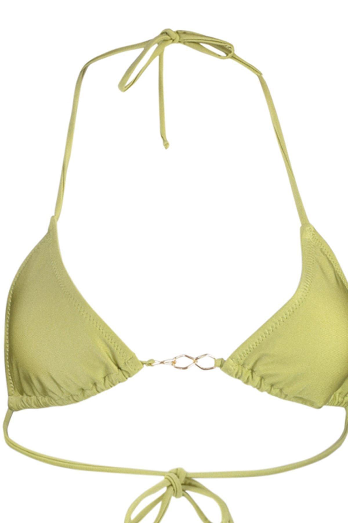 Trendyol - Green Chain Detail Bikini Top