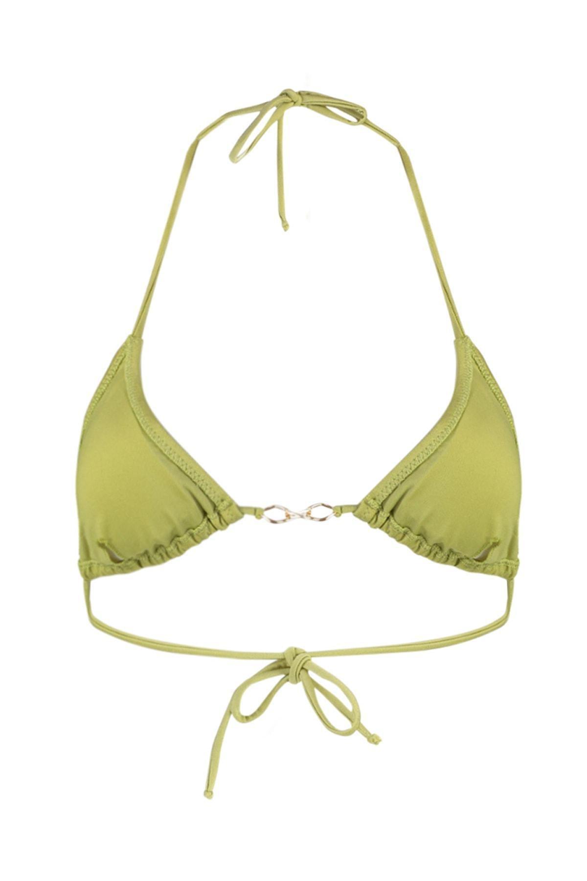 Trendyol - Green Chain Detail Bikini Top
