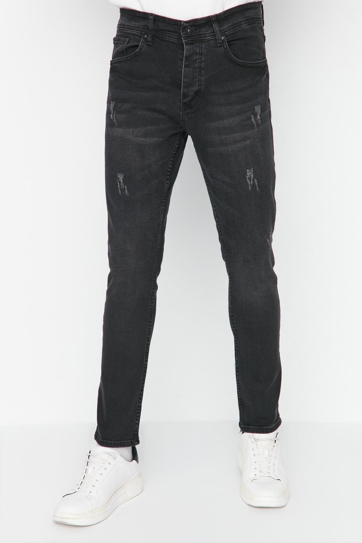 Black Mid Waist Skinny Jeans, , large image number 0