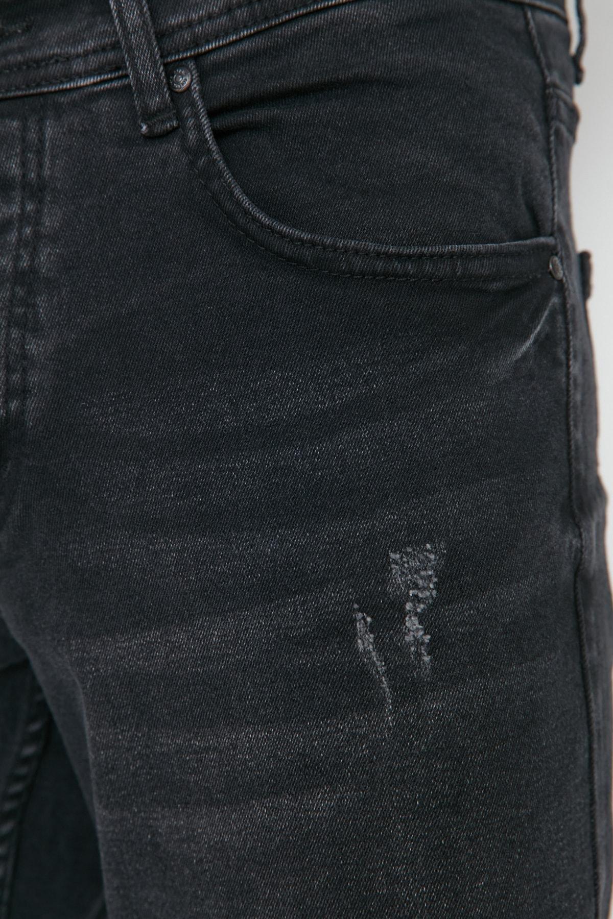 Black Mid Waist Skinny Jeans, Black, large image number 4