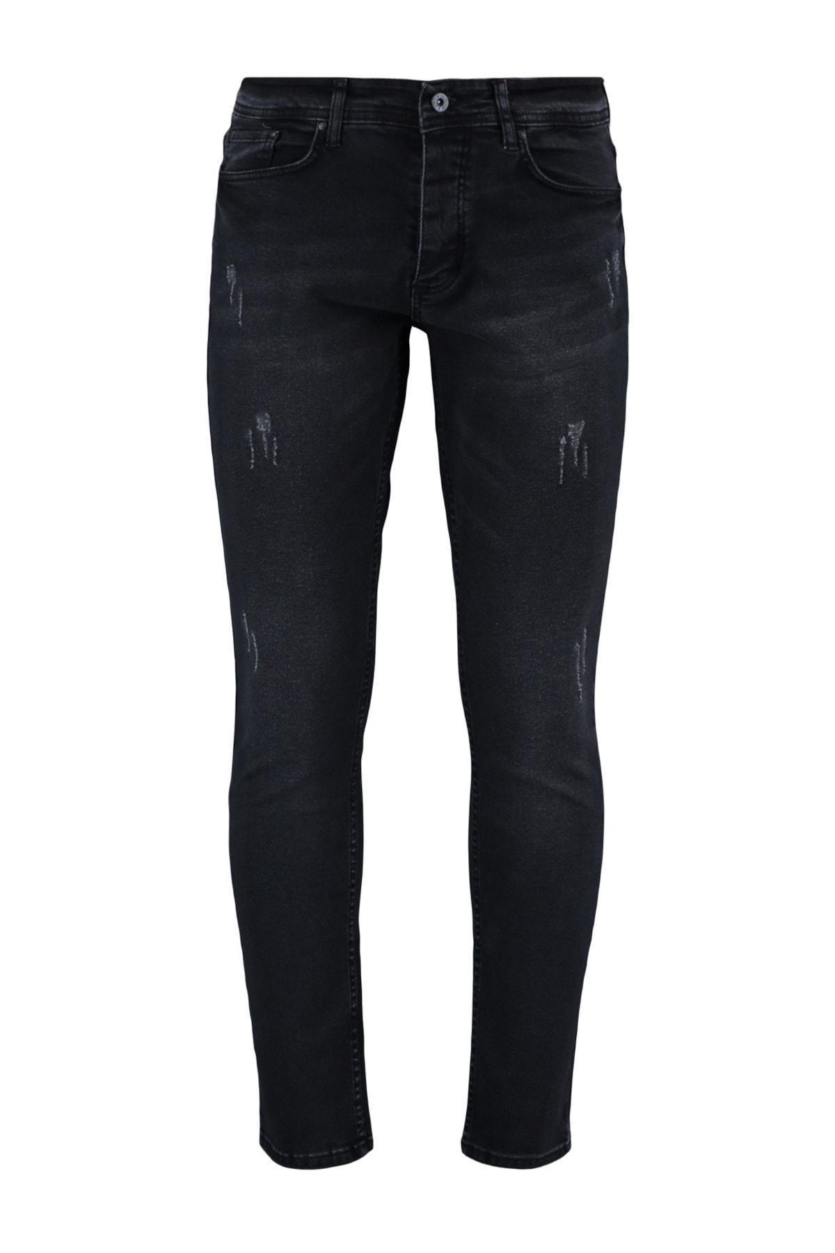 Black Mid Waist Skinny Jeans, Black, large image number 6