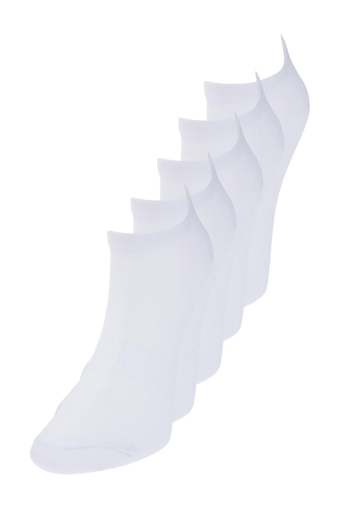 White Socks, Set Of 5, White, large image number 0