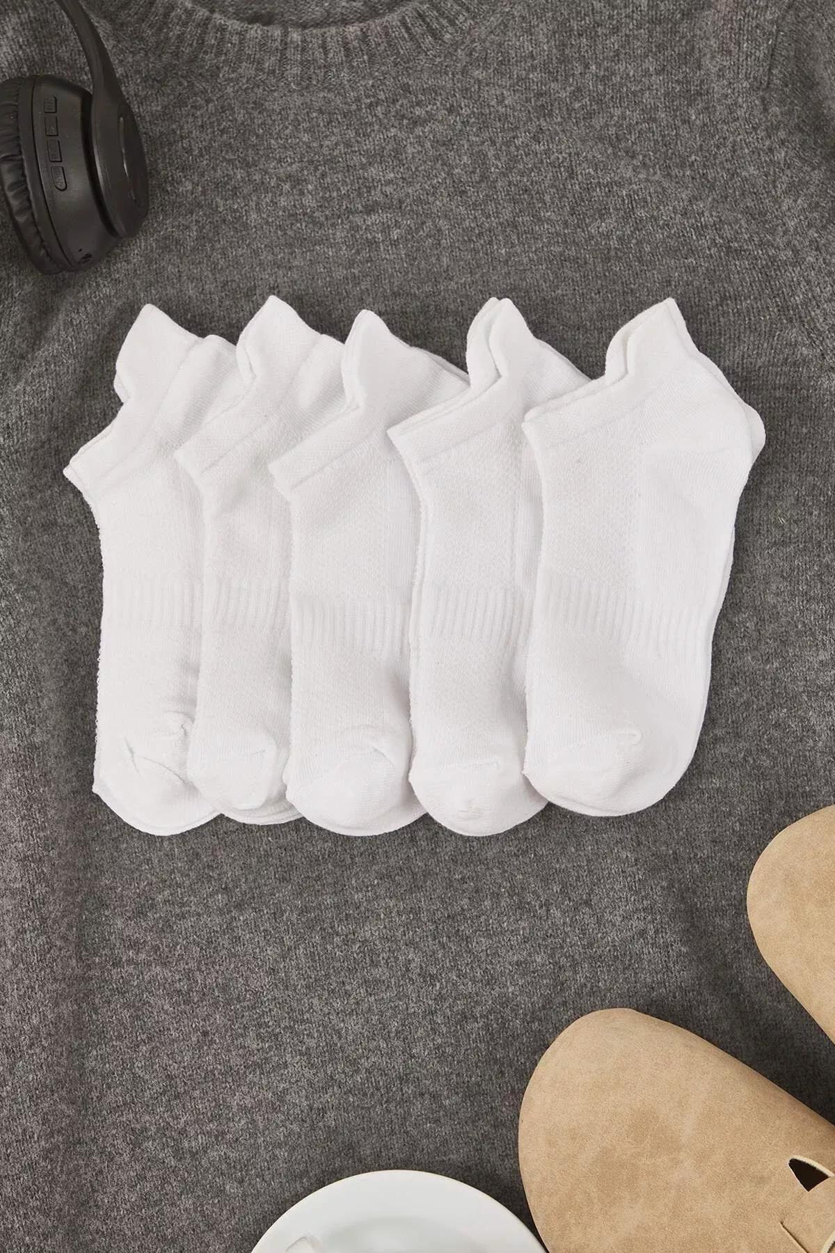 White Socks, Set Of 5, White, large image number 5