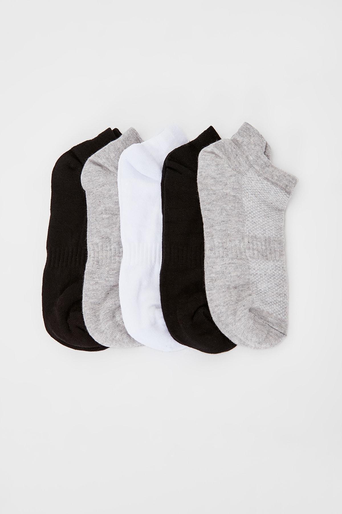 Gray Printed Socks, Set Of 5, Gray, large image number 4