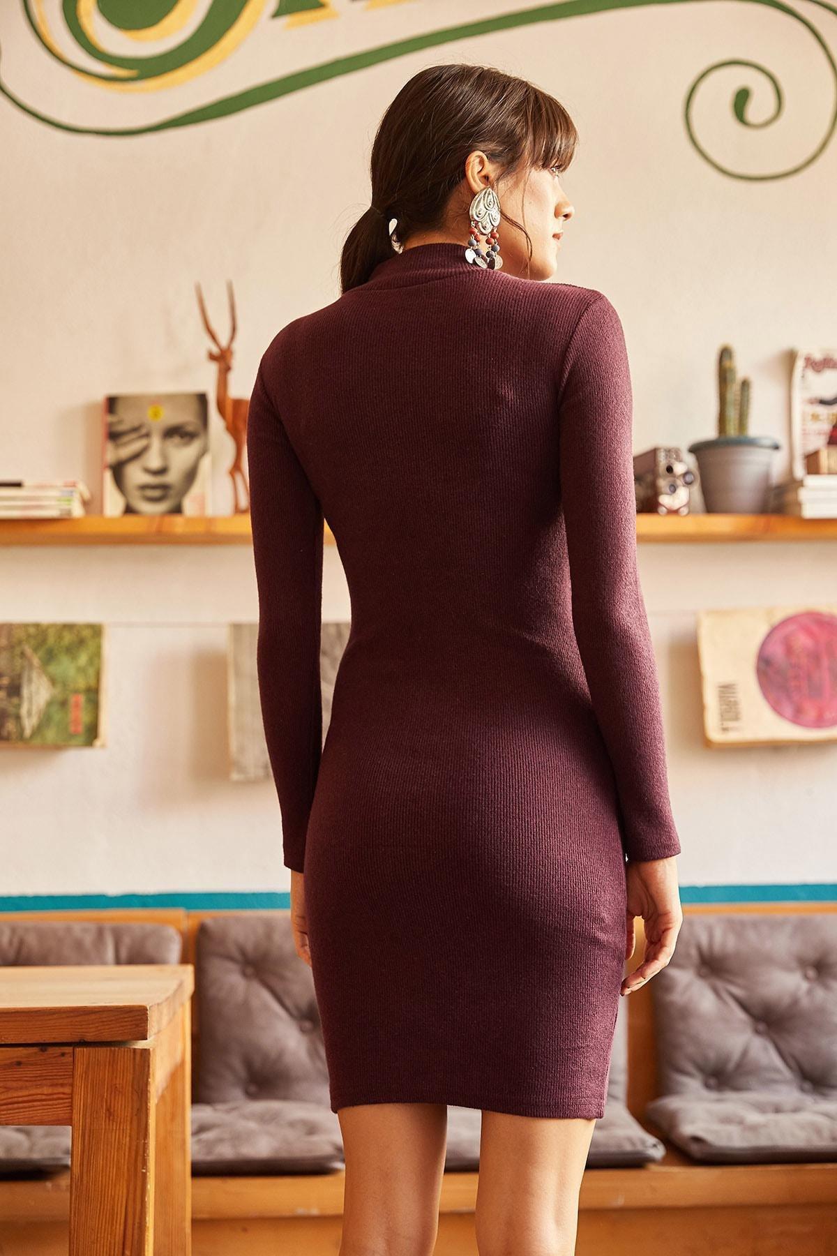 Purple Bodycon Dress, DAMSON, large image number 3