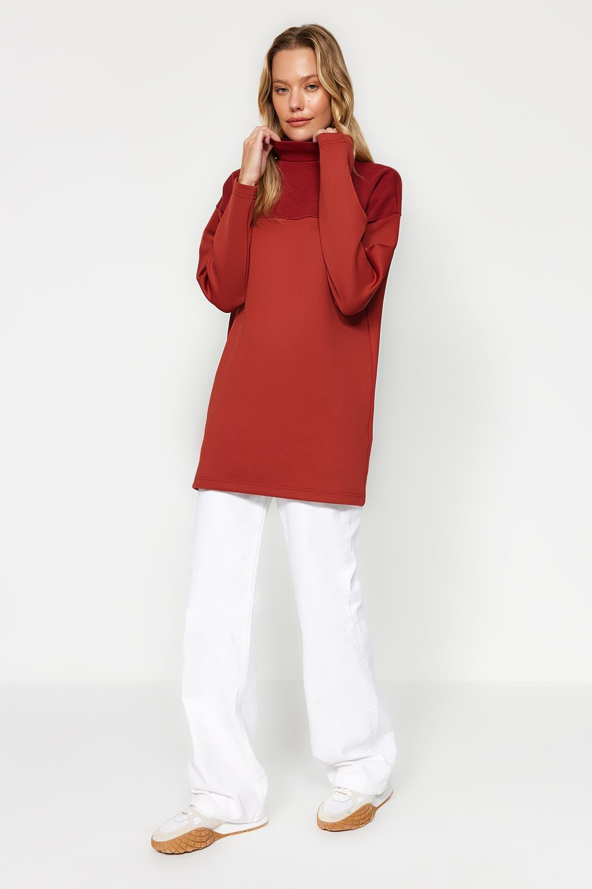 Trendyol - Orange Colour Block Knitted Tunic