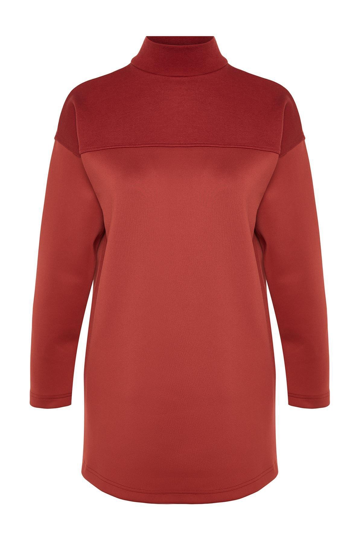 Orange Colour Block Knitted Tunic, Tile, large image number 5