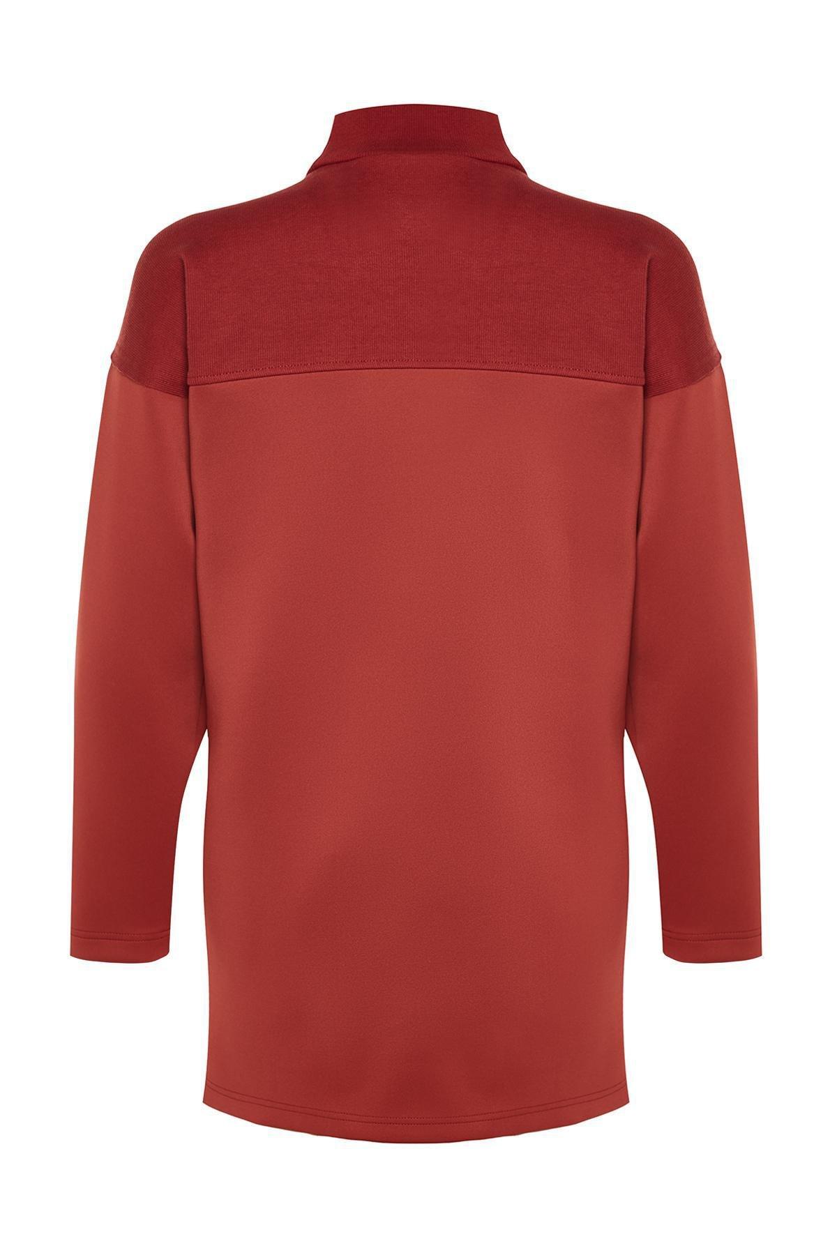 Orange Colour Block Knitted Tunic, Tile, large image number 7