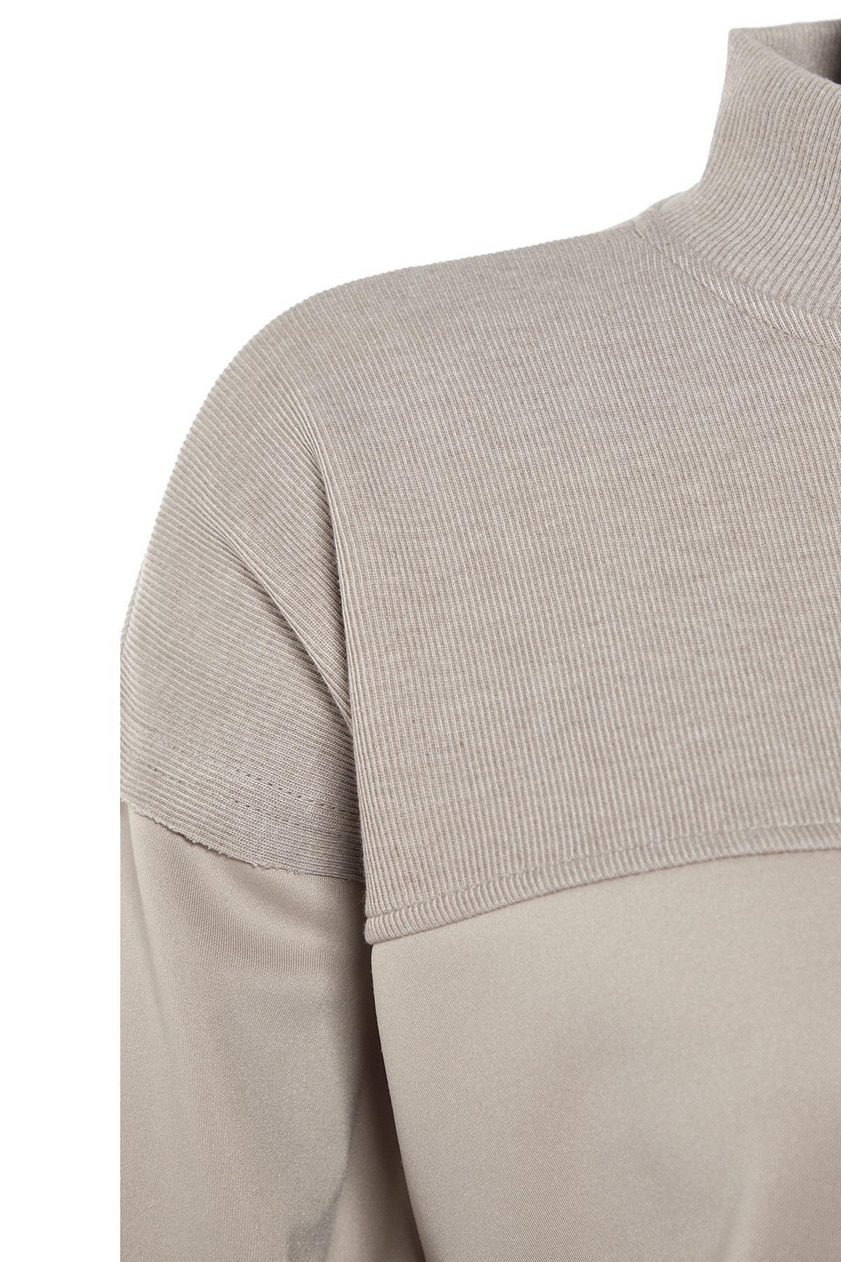 Brown Standing Collar Tunic, Brown, large image number 6