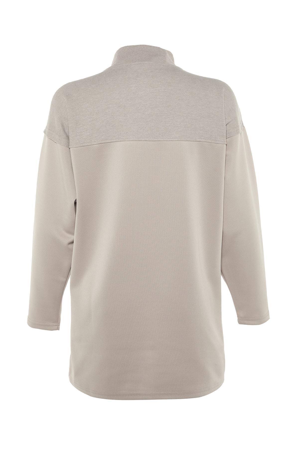 Brown Standing Collar Tunic, Brown, large image number 7