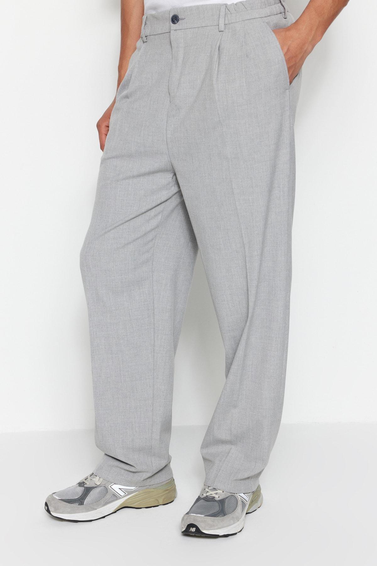 Gray Wide Leg Pants, , large image number 1