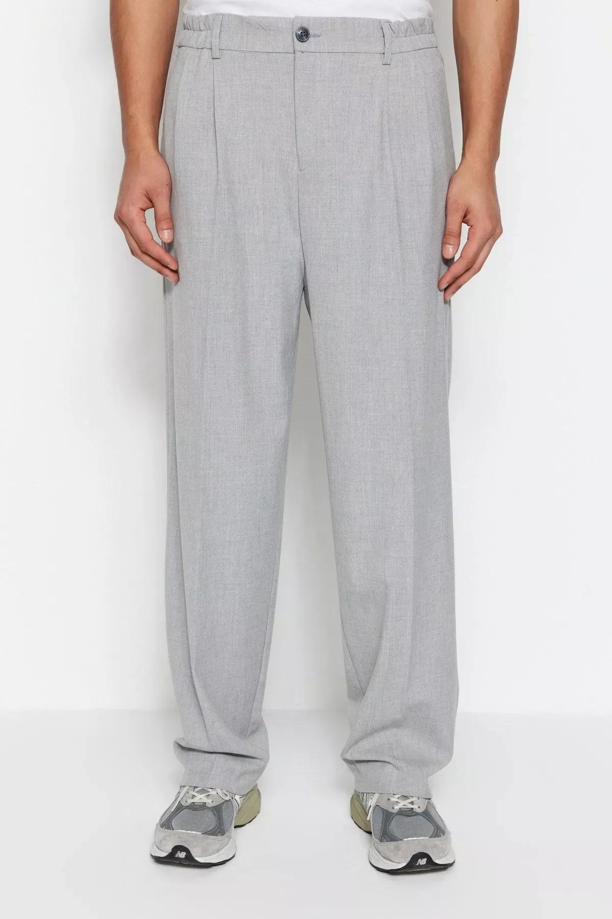 Gray Wide Leg Pants, Gray, medium