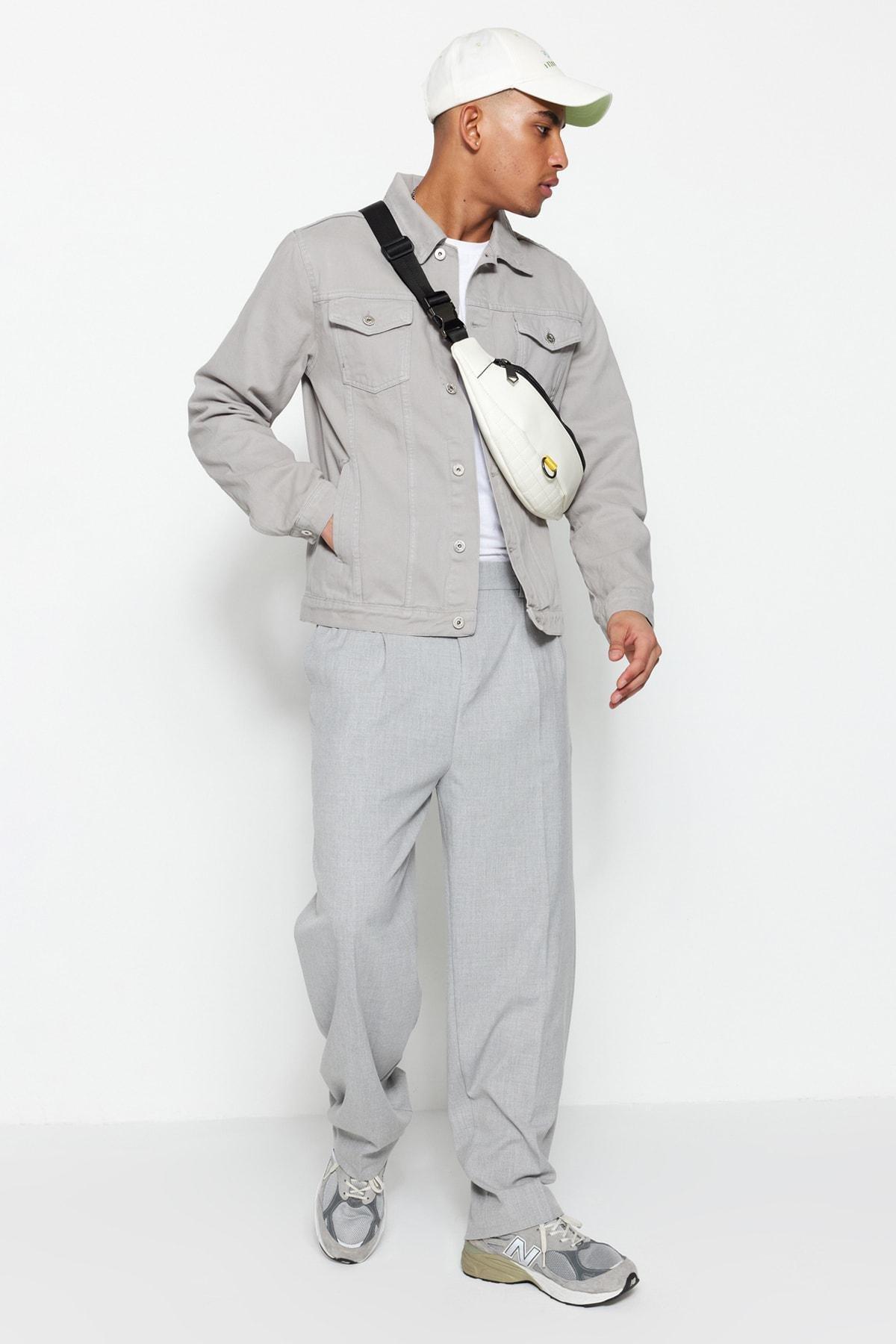 Gray Wide Leg Pants, , large image number 2