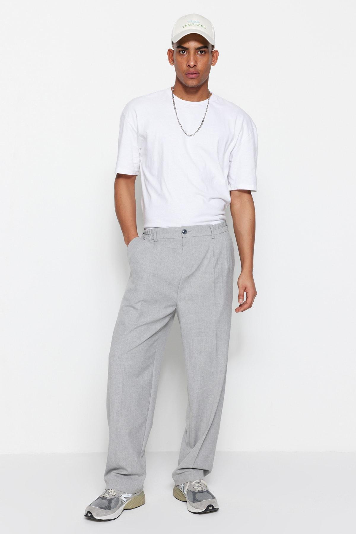 Gray Wide Leg Pants, , large image number 3