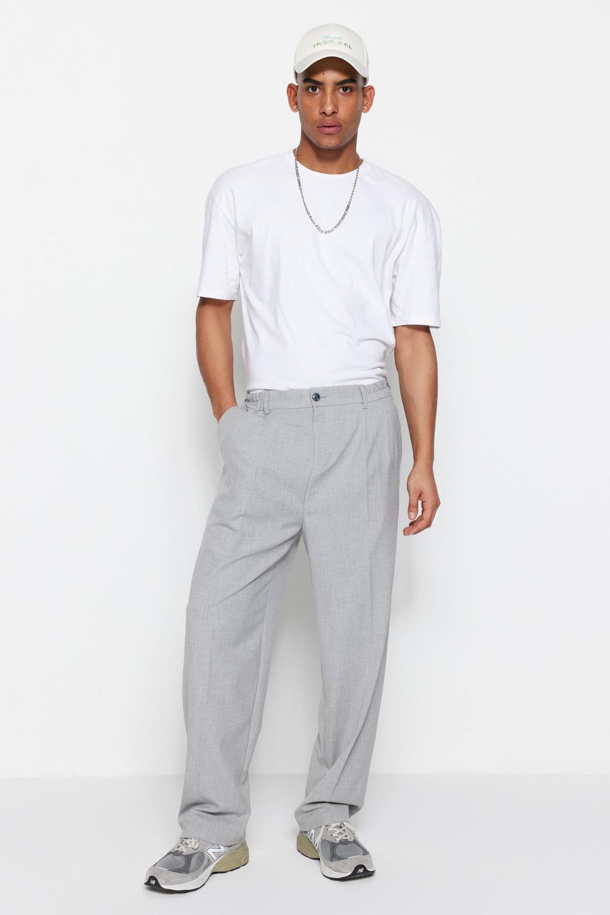 Trendyol - Gray Wide Leg Pants