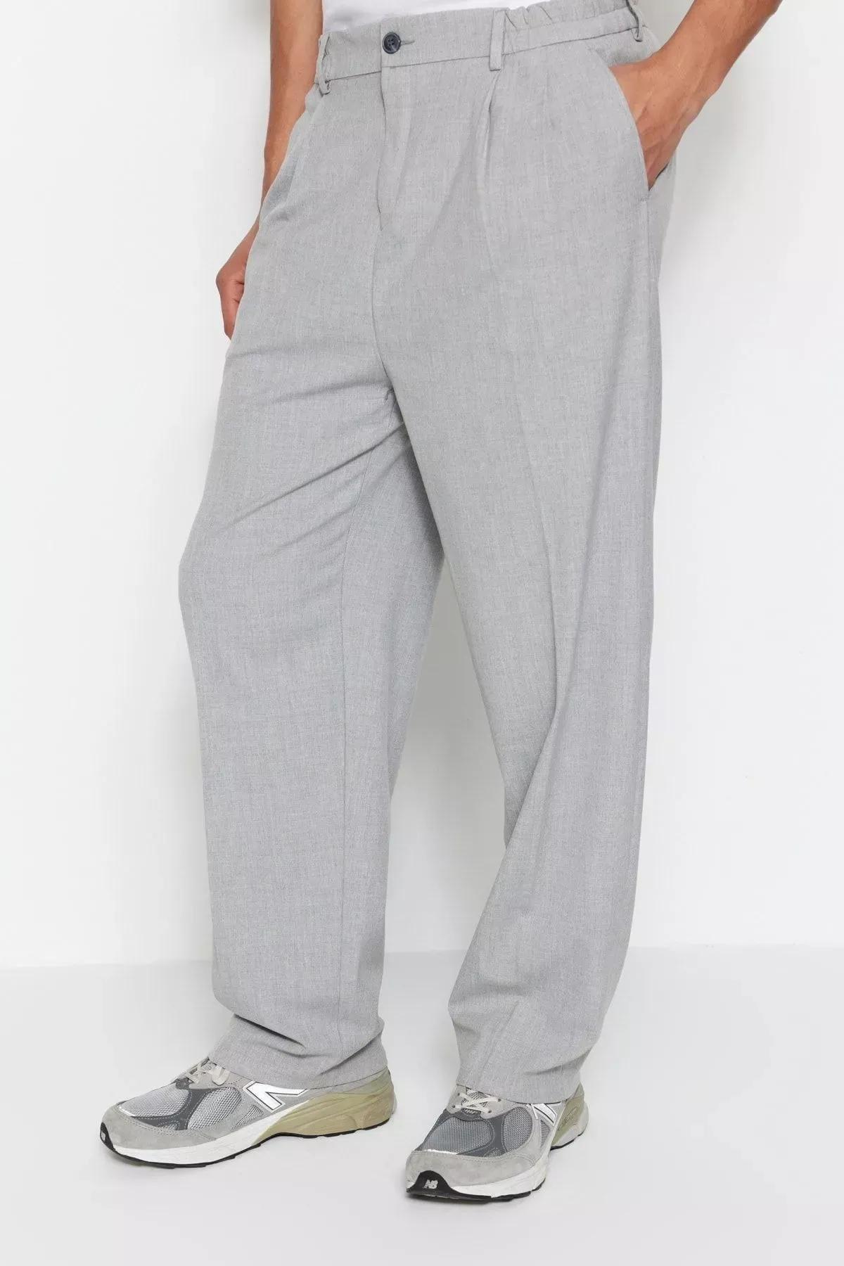 Gray Wide Leg Pants, Gray, large image number 3