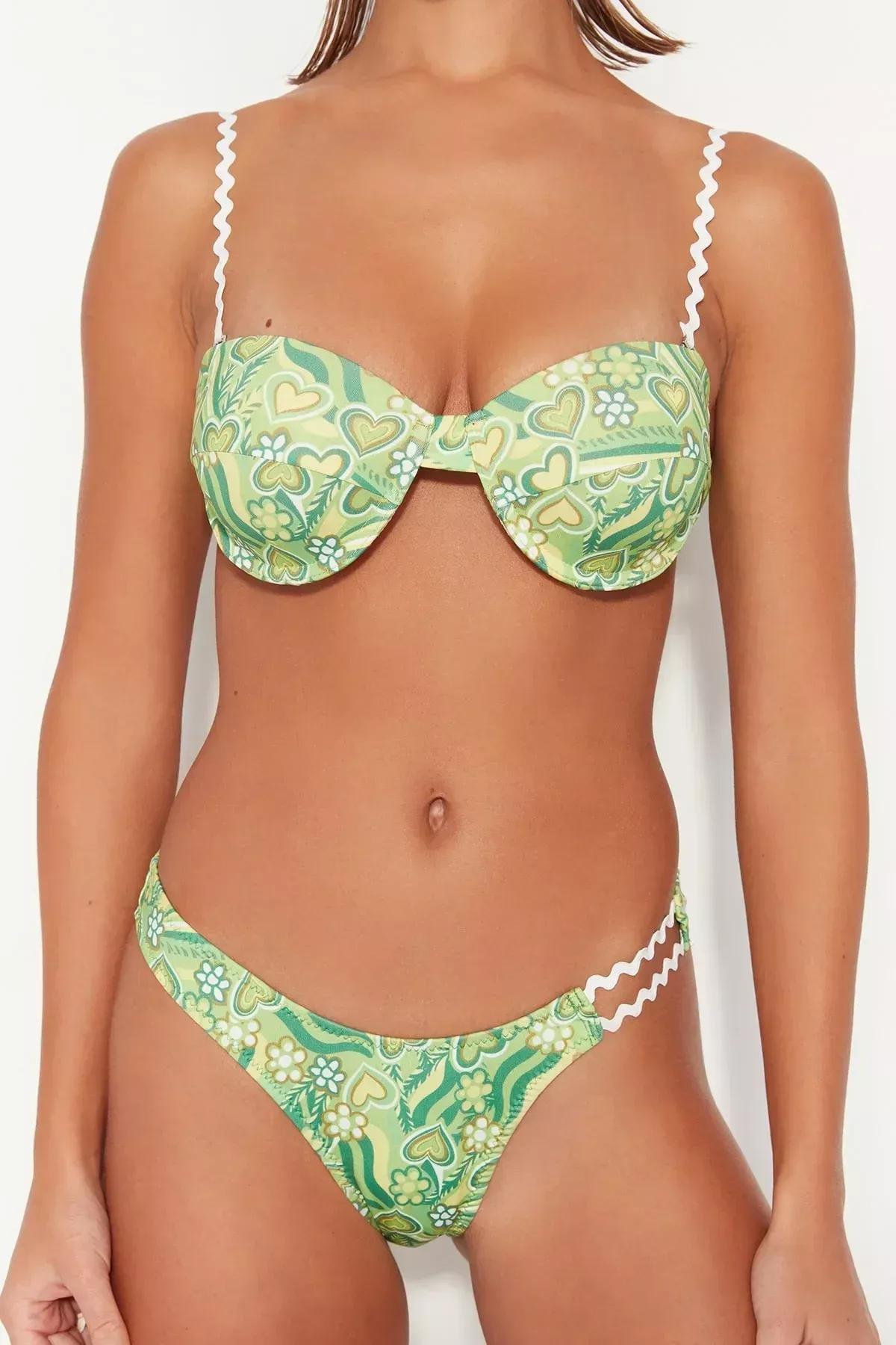 Multicolour Patterned Bikini Top, Multicolor, large image number 3