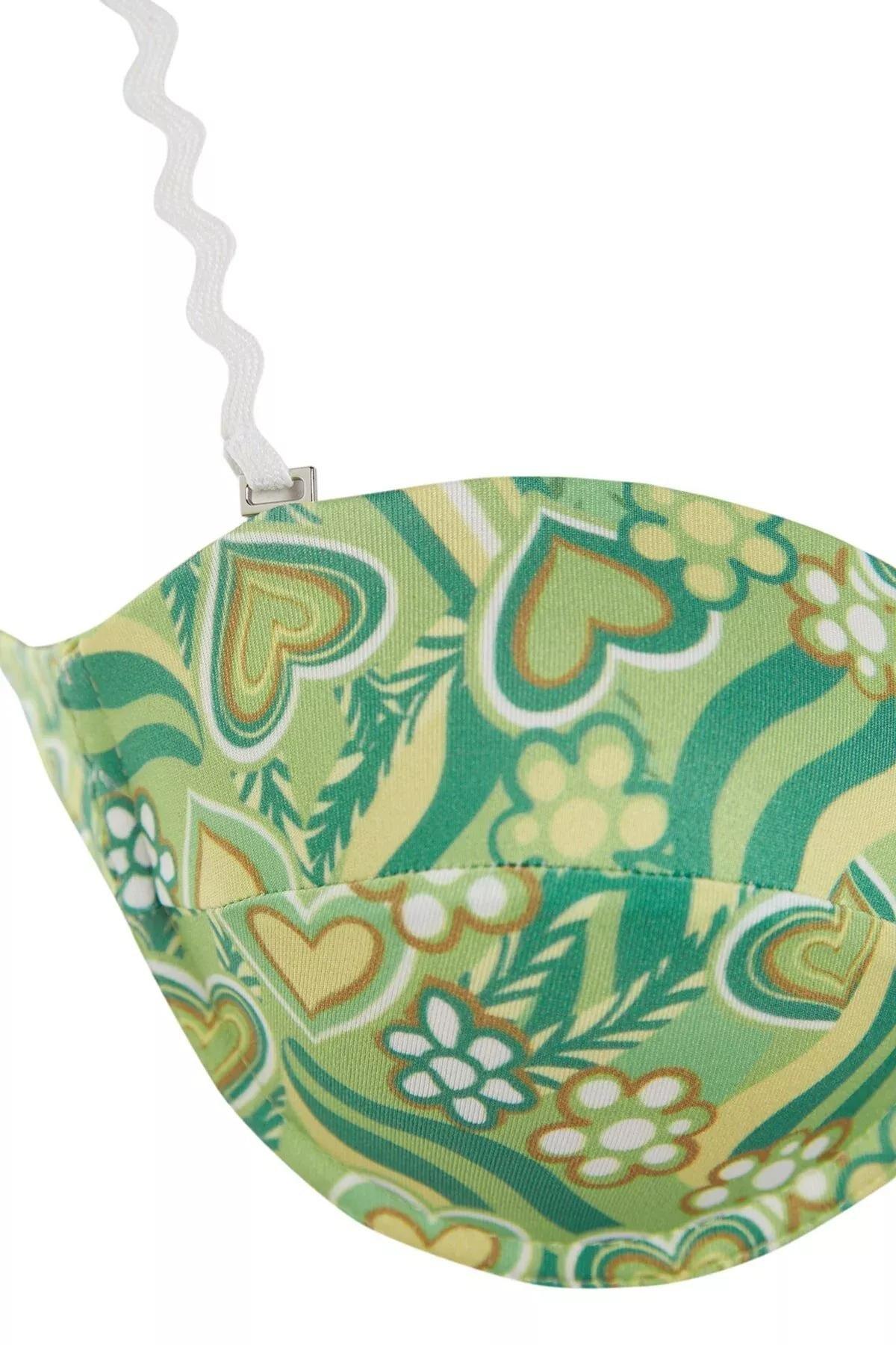 Multicolour Patterned Bikini Top, Multicolor, large image number 6