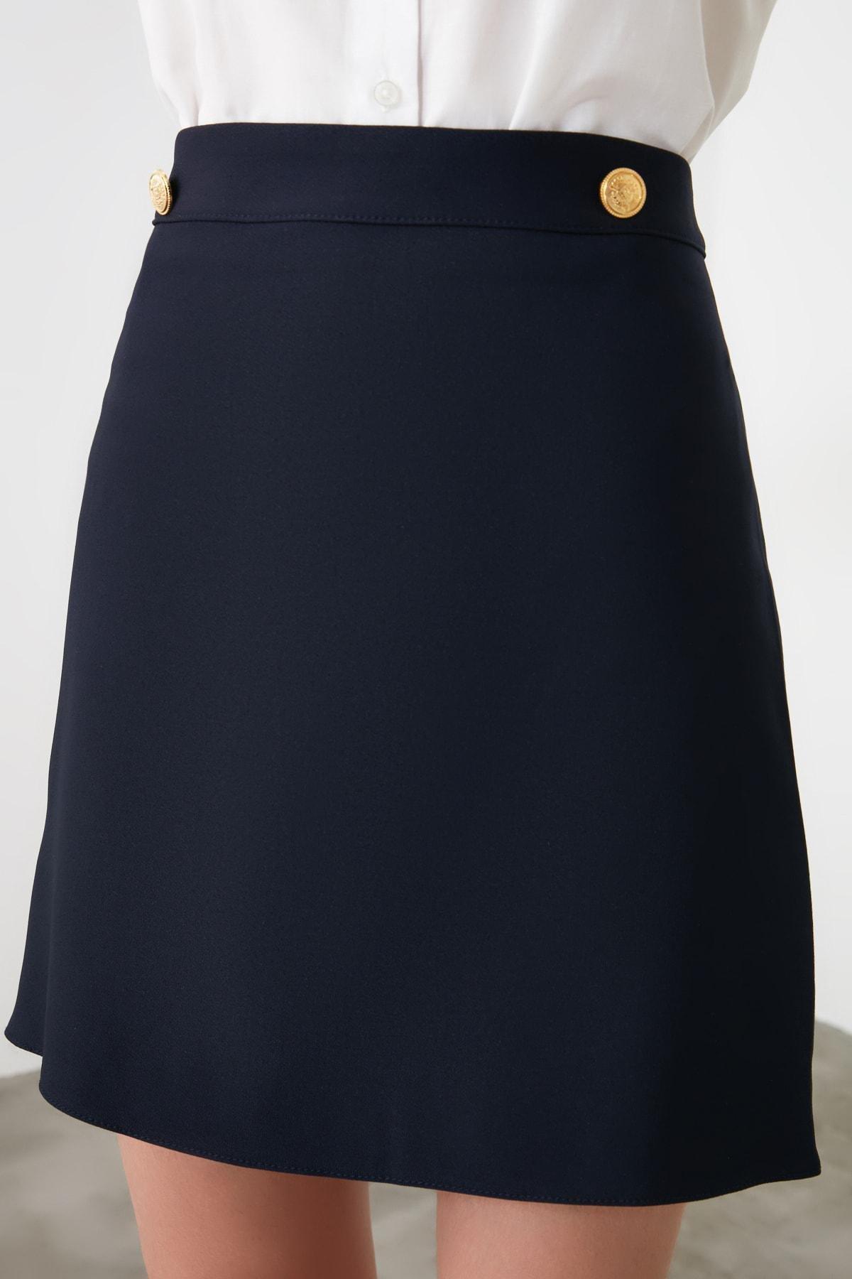 Navy A-Line Mini Skirt, , large image number 2