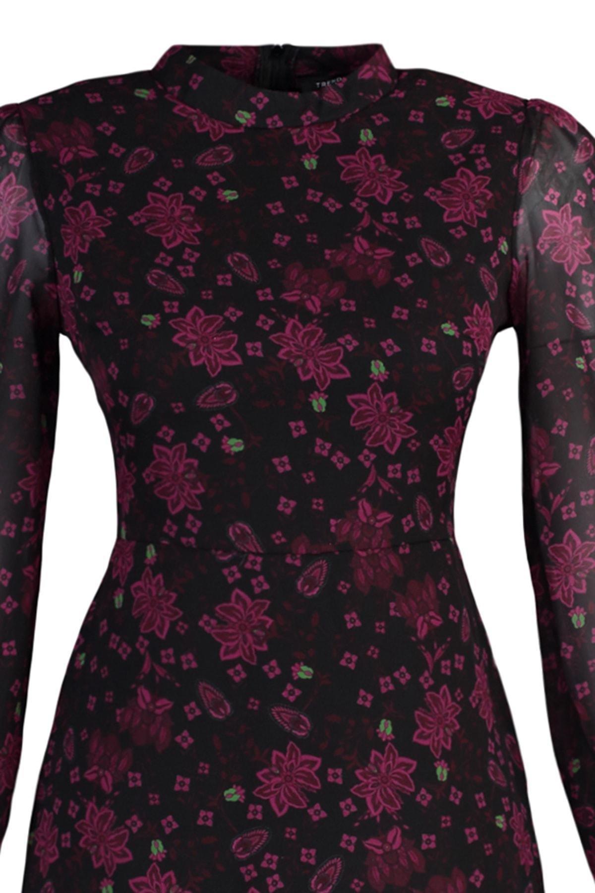 فستان متوسط الطول بقصة على شكل حرف A، وردي, Pink, large image number 6