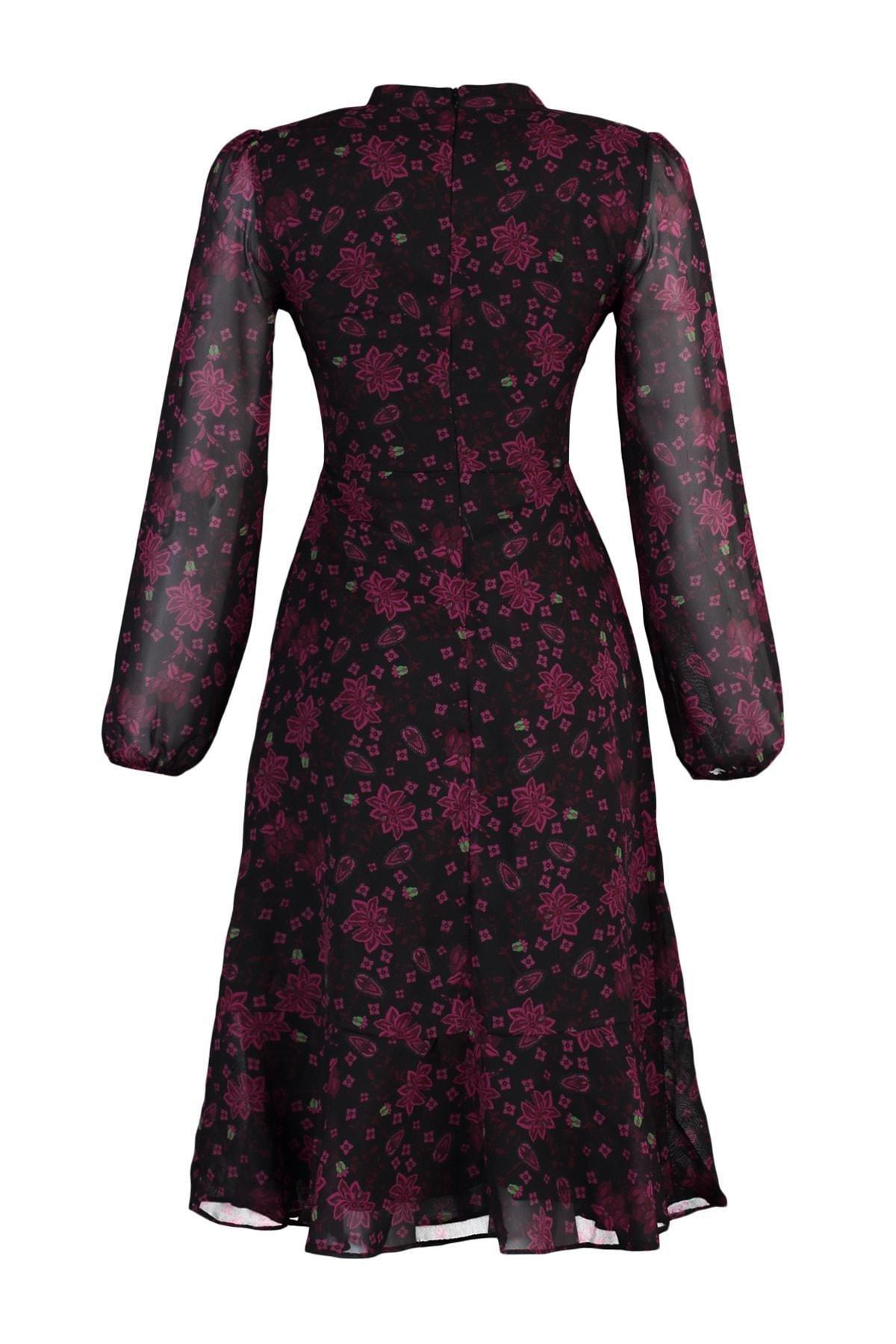 فستان متوسط الطول بقصة على شكل حرف A، وردي, Pink, large image number 7