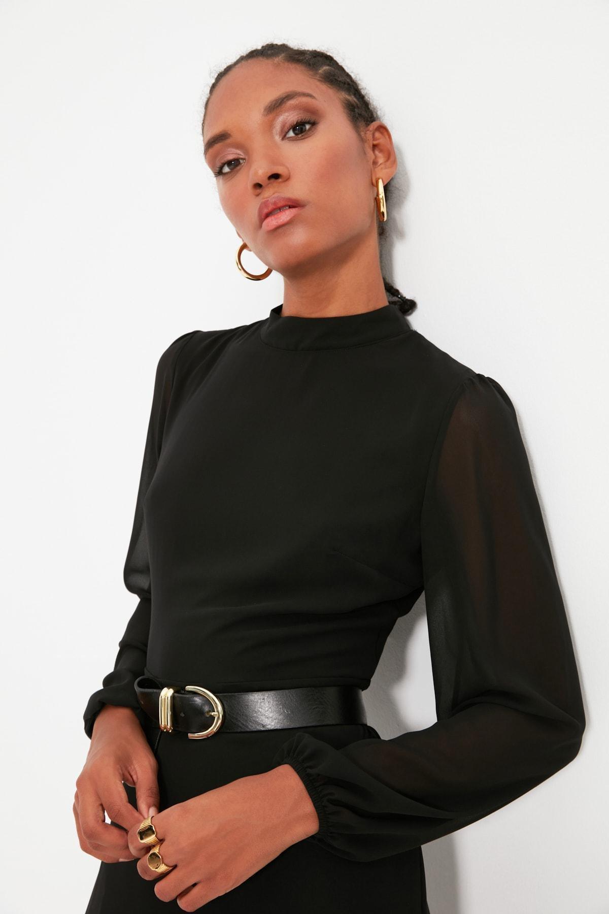 Black A Line Midi Dress, , large image number 3