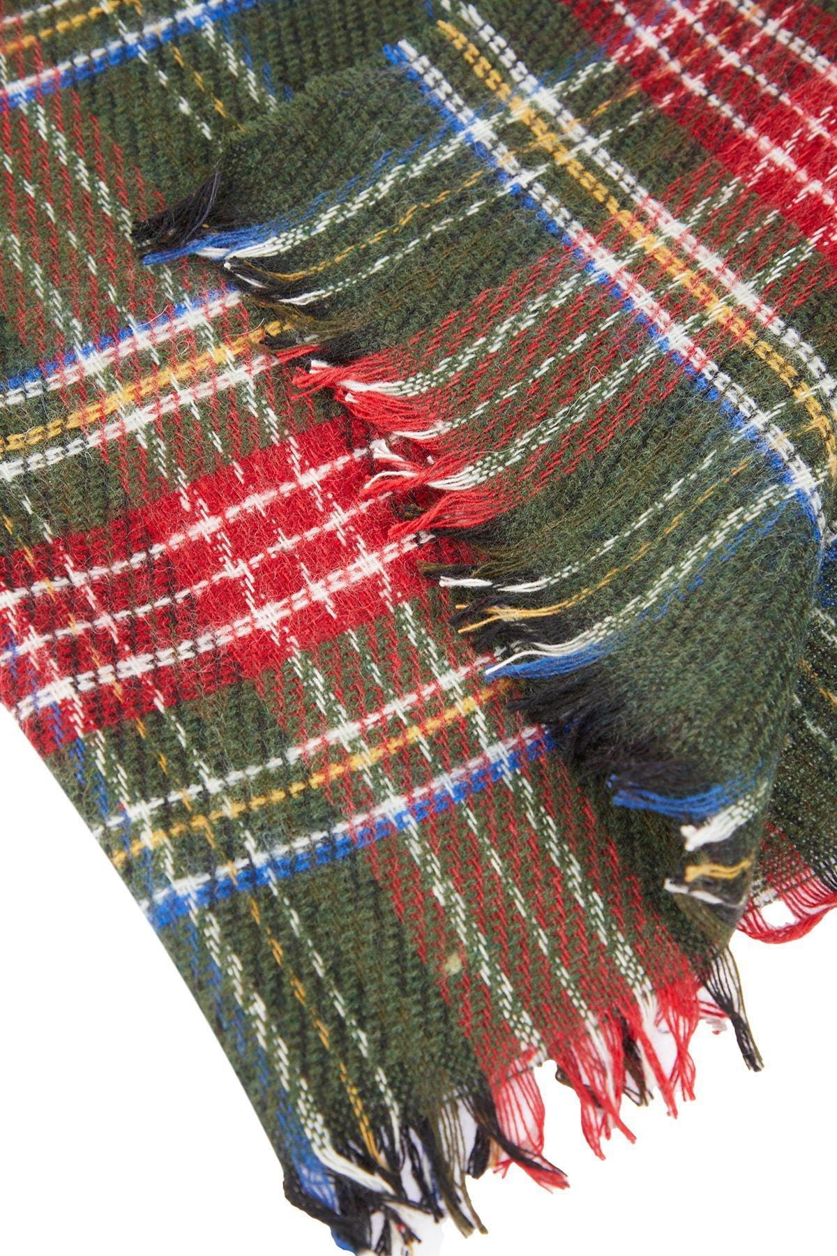 Green Plaid Casual Scarf, Green, large image number 6