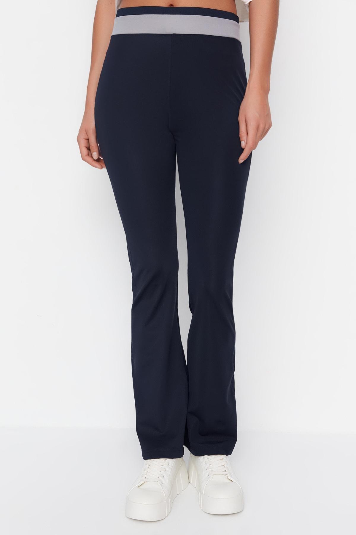 Navy Straight Colourblock Sweatpants, , large image number 3