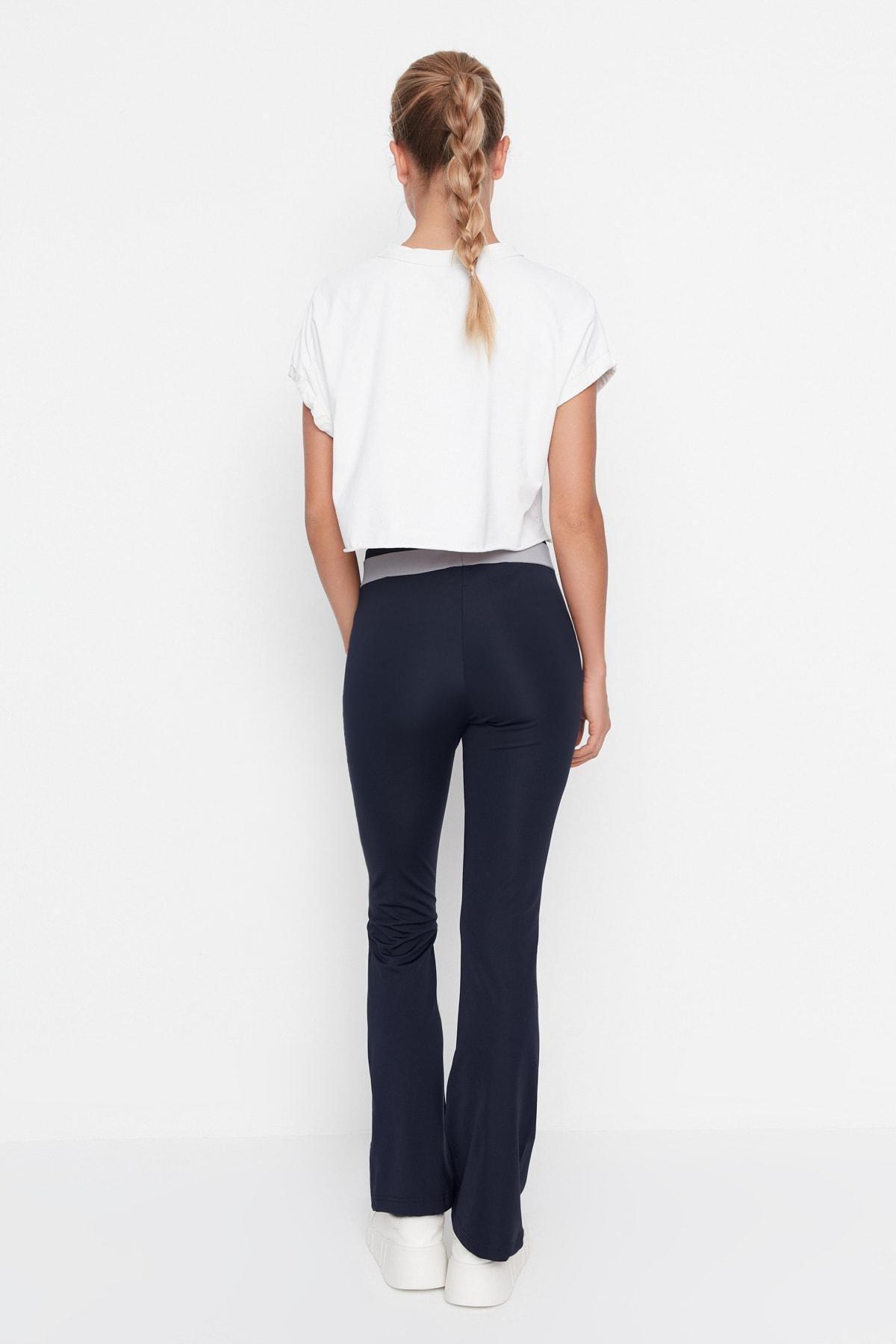 Navy Straight Colourblock Sweatpants, , large image number 4