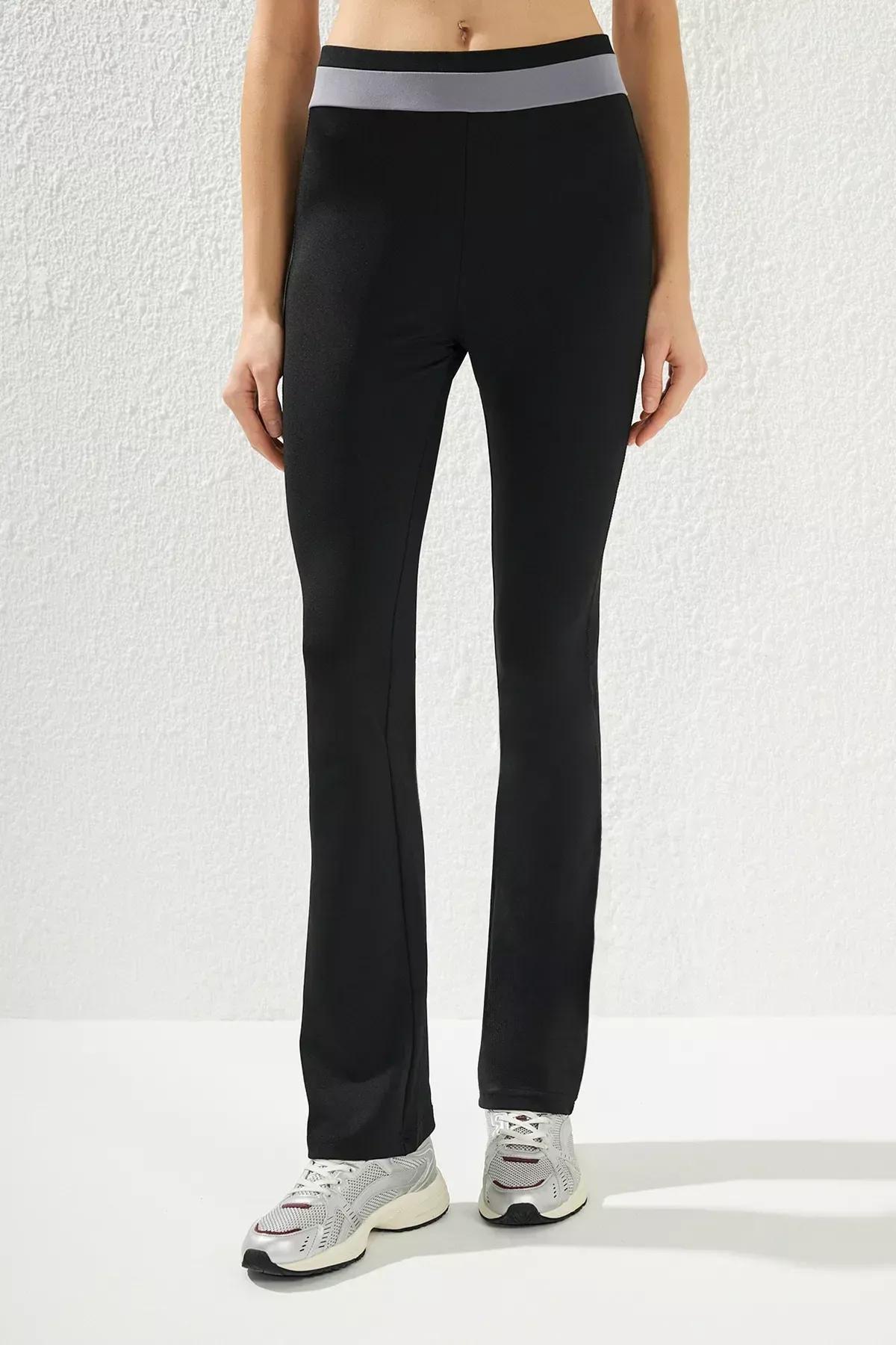 Black Straight Sweatpants, , large image number 4