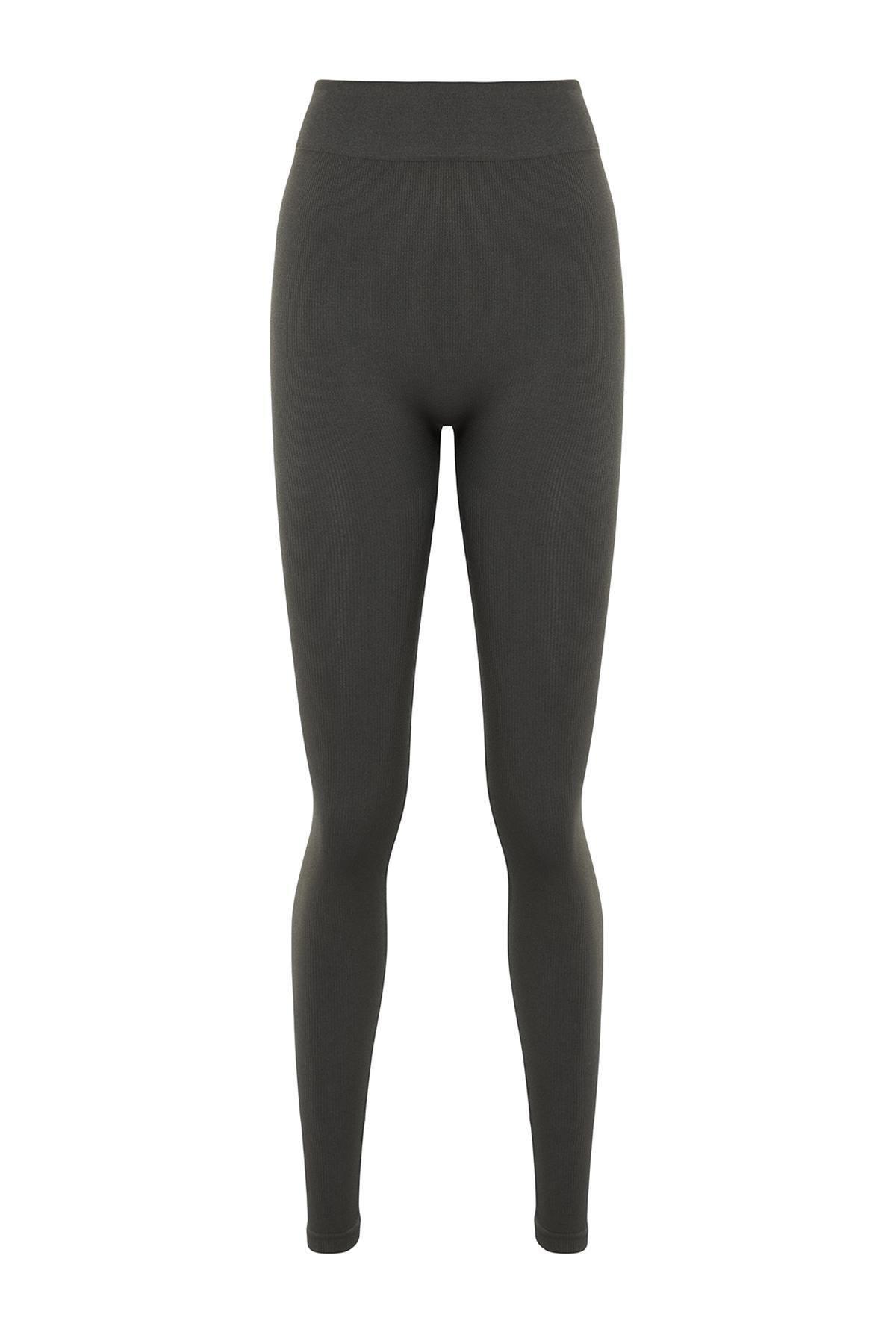 Grey Seamless Full Length Sports Tights, , large image number 6
