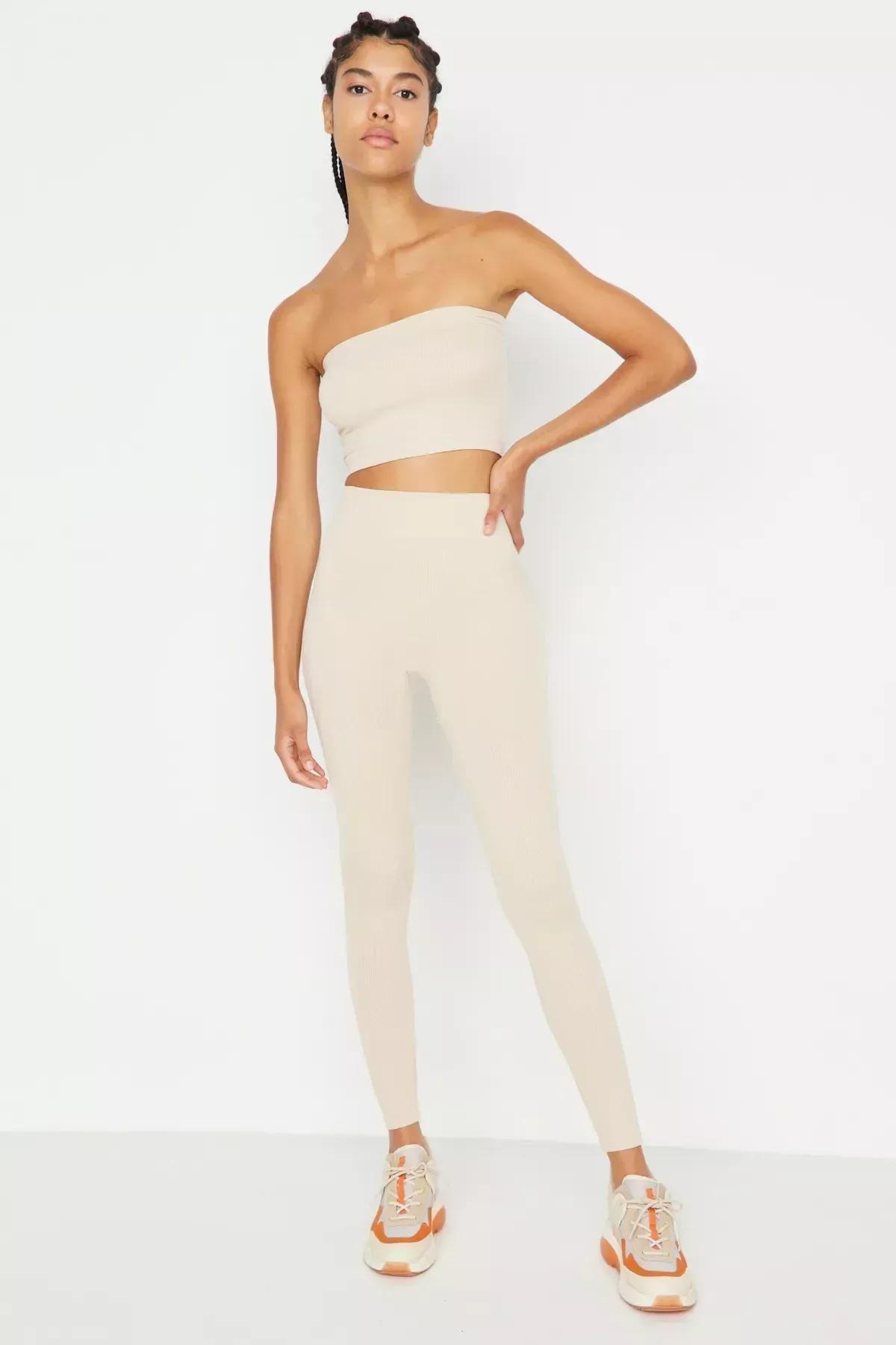 Grey High Waist Skinny Sports Leggings, Gray, large image number 2