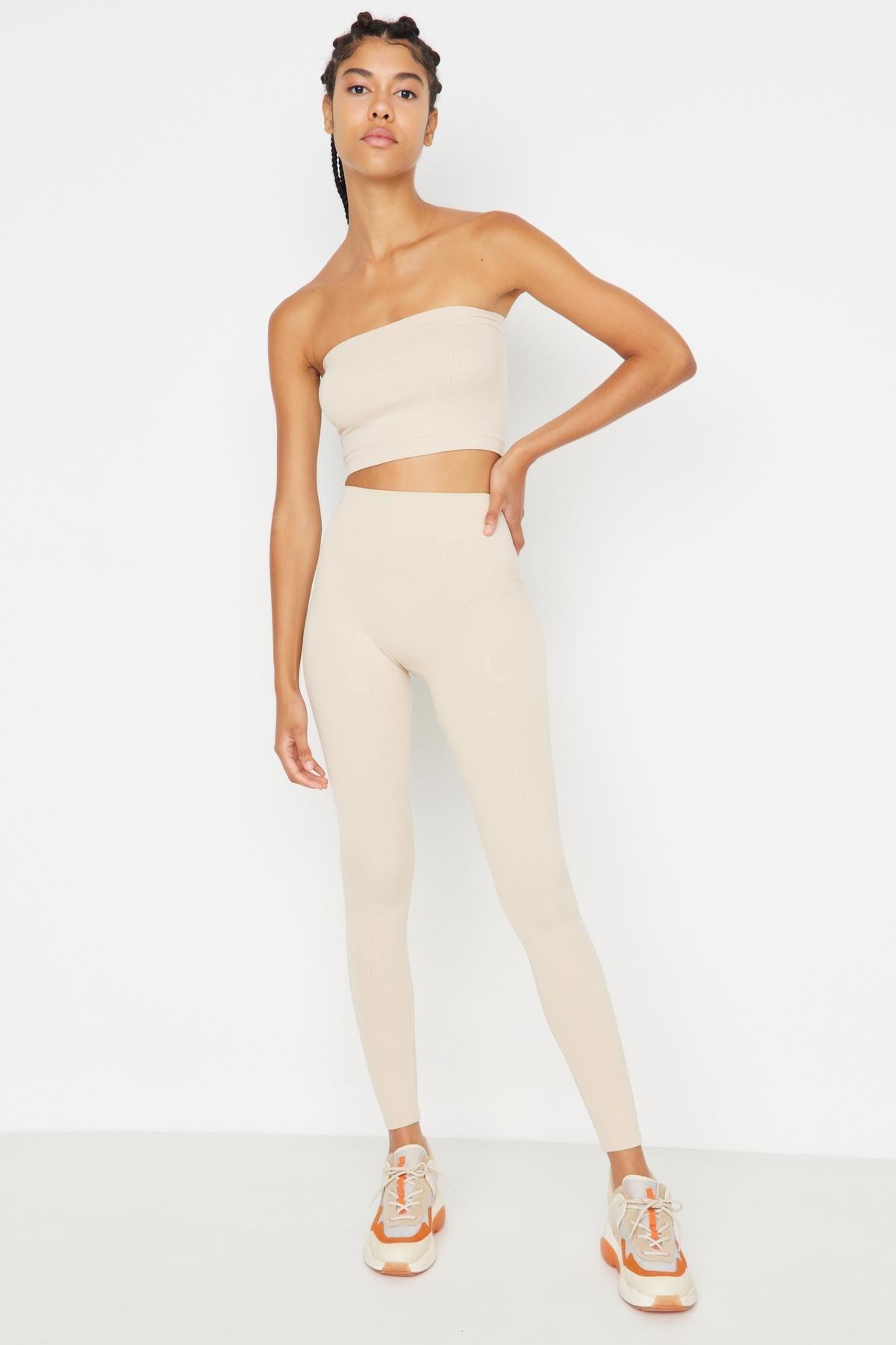 Grey High Waist Skinny Sports Leggings, , large image number 3