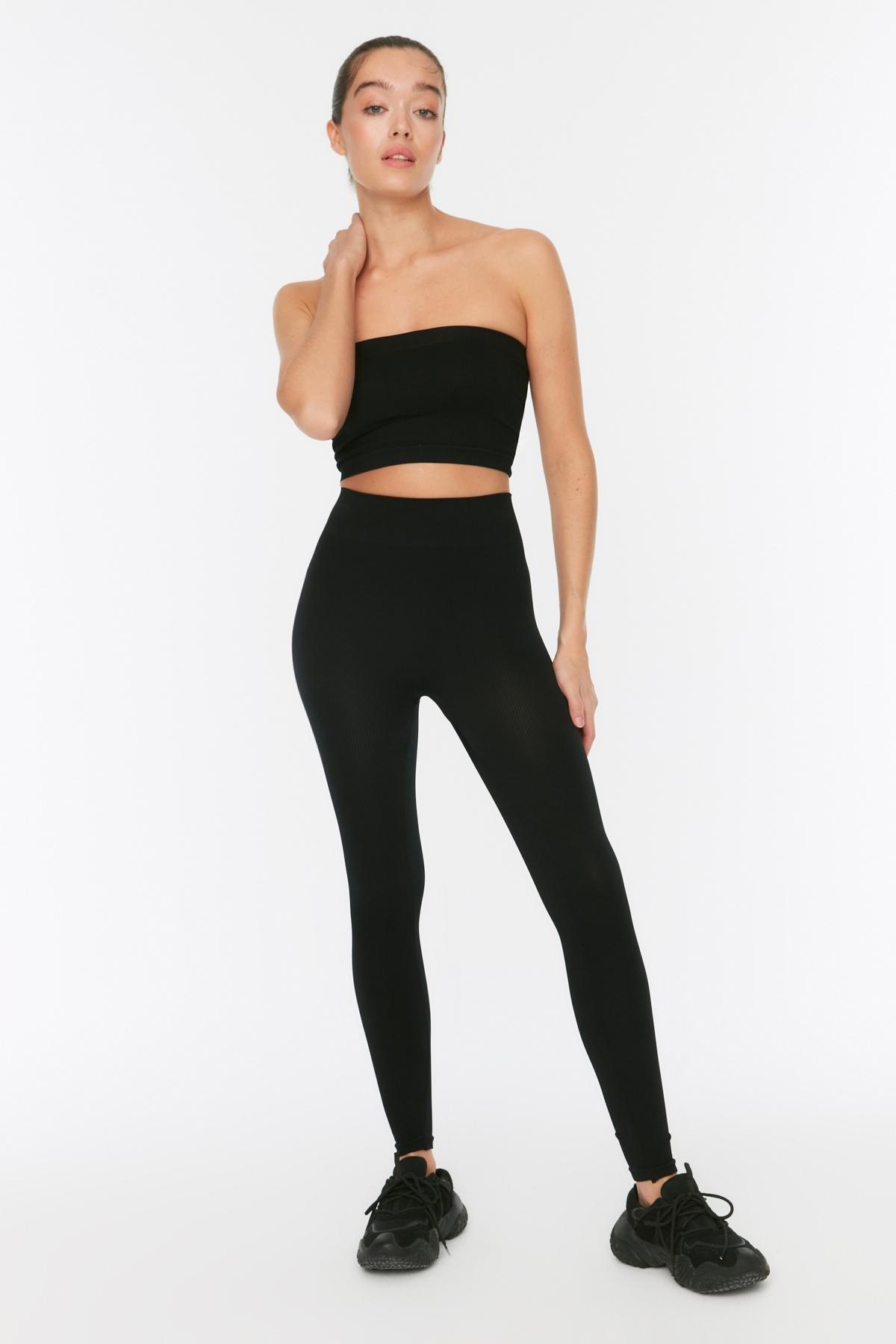 Black High Waist Leggings, , large image number 1