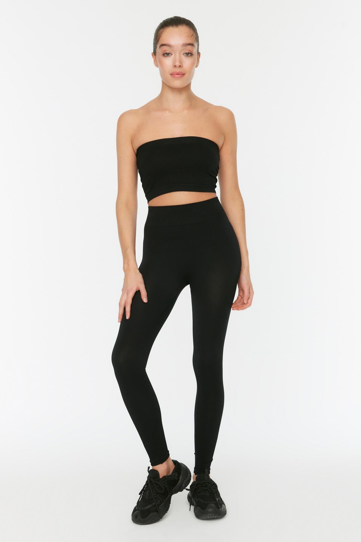 Black High Waist Leggings, , large image number 5