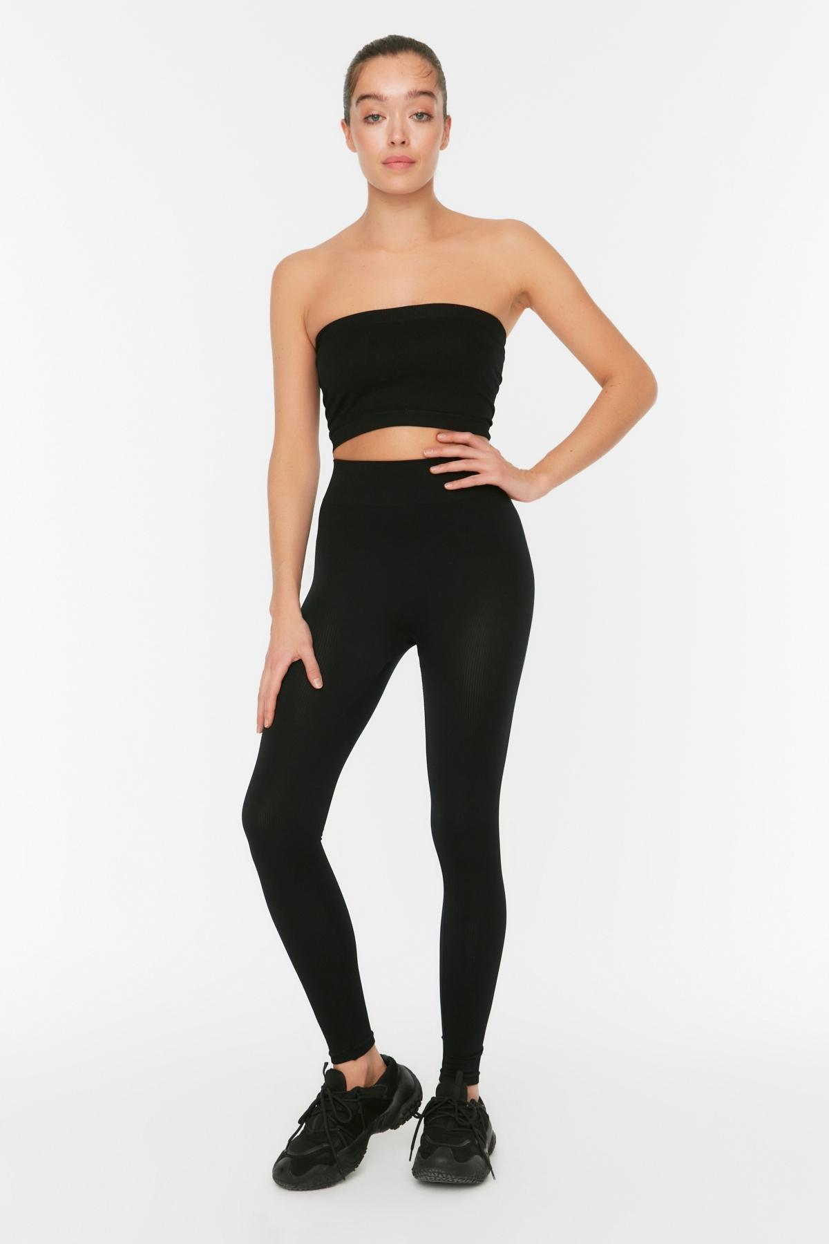 Black High Waist Leggings, , large image number 7