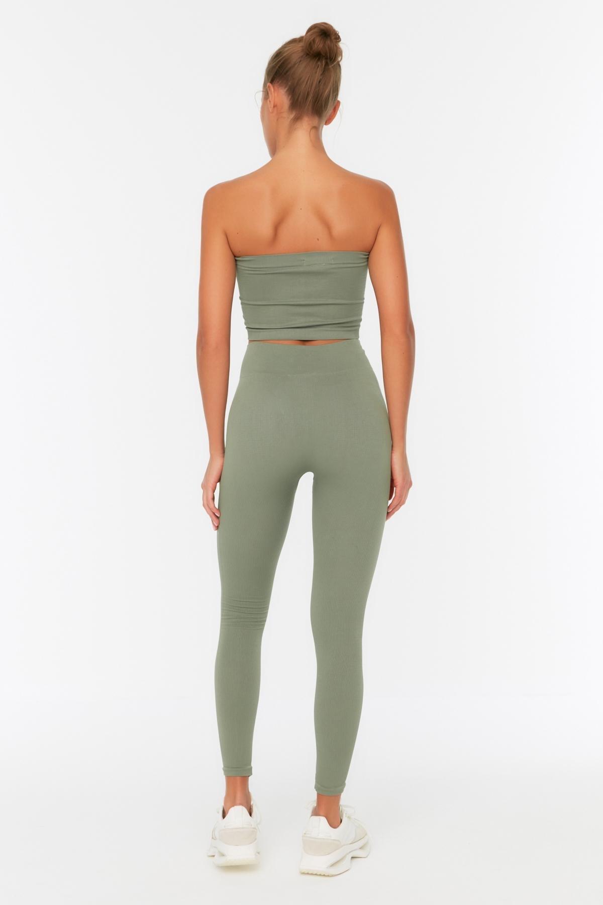Khaki High Waist Leggings, , large image number 5