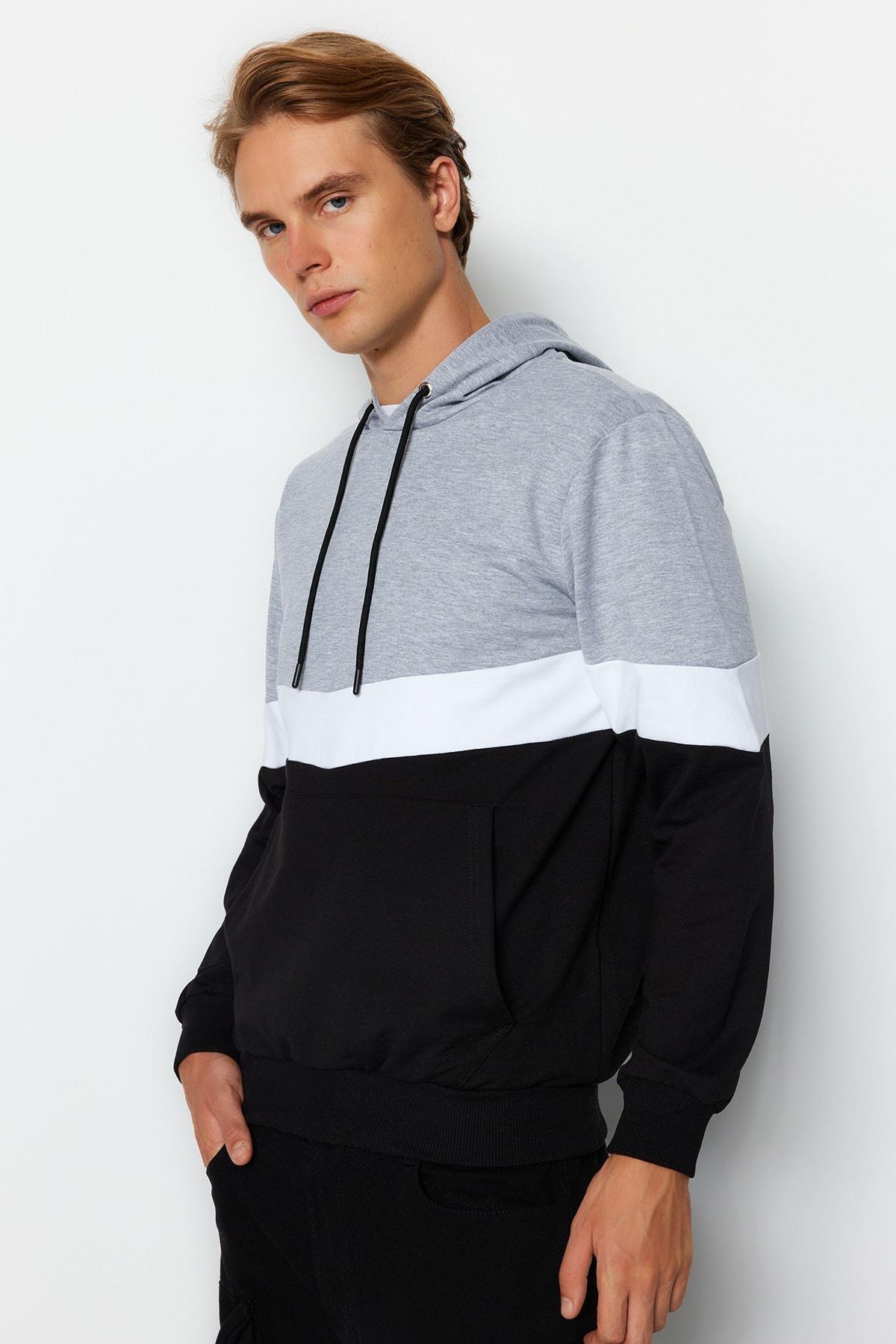 Grey Regular Hooded Sweatshirt, , large image number 0