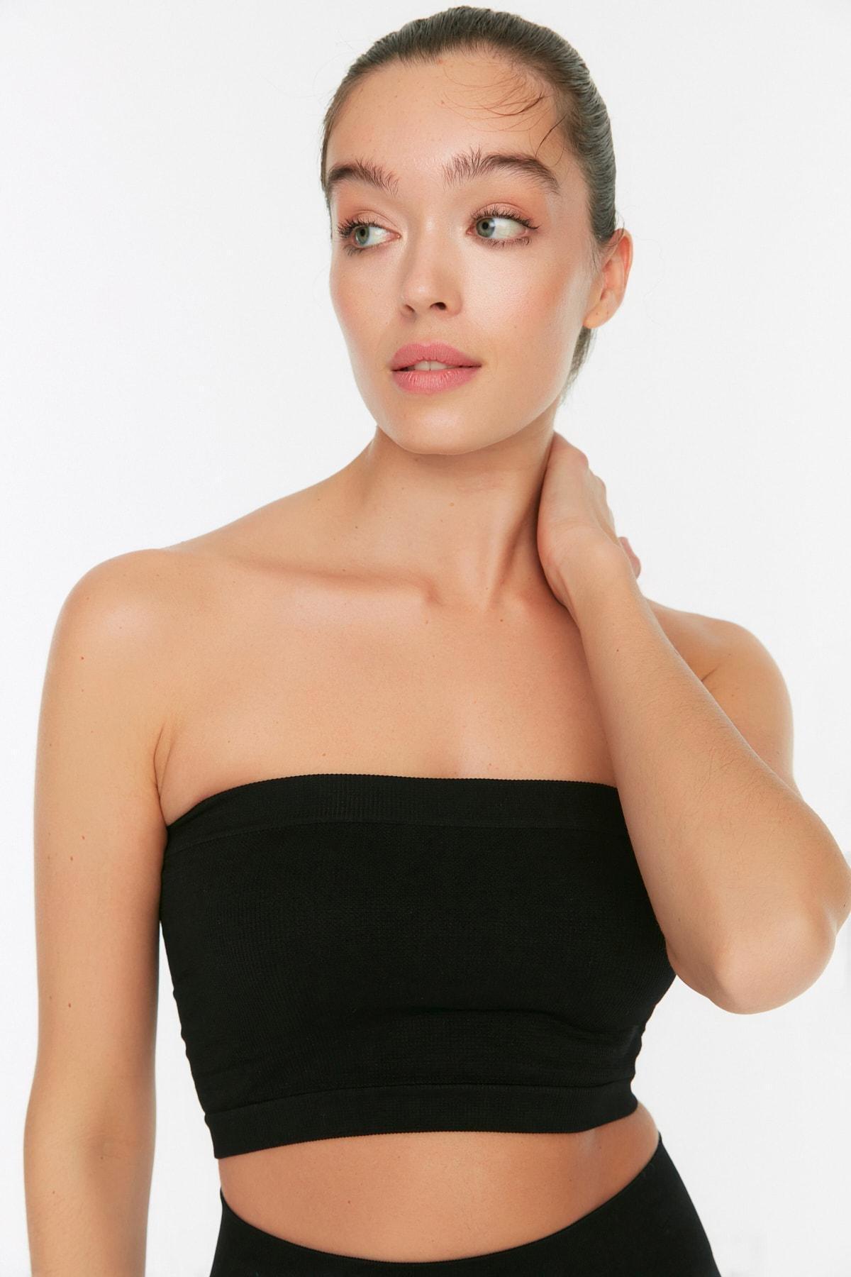 Black Plain Crop- Top Sports Bra, , large image number 0