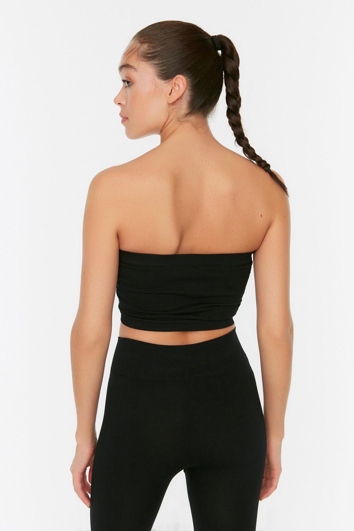 Black Plain Crop- Top Sports Bra, , large image number 4
