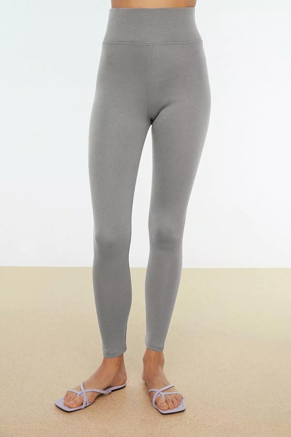 Grey High-Waist Leggings, DARK GREY, large image number 6