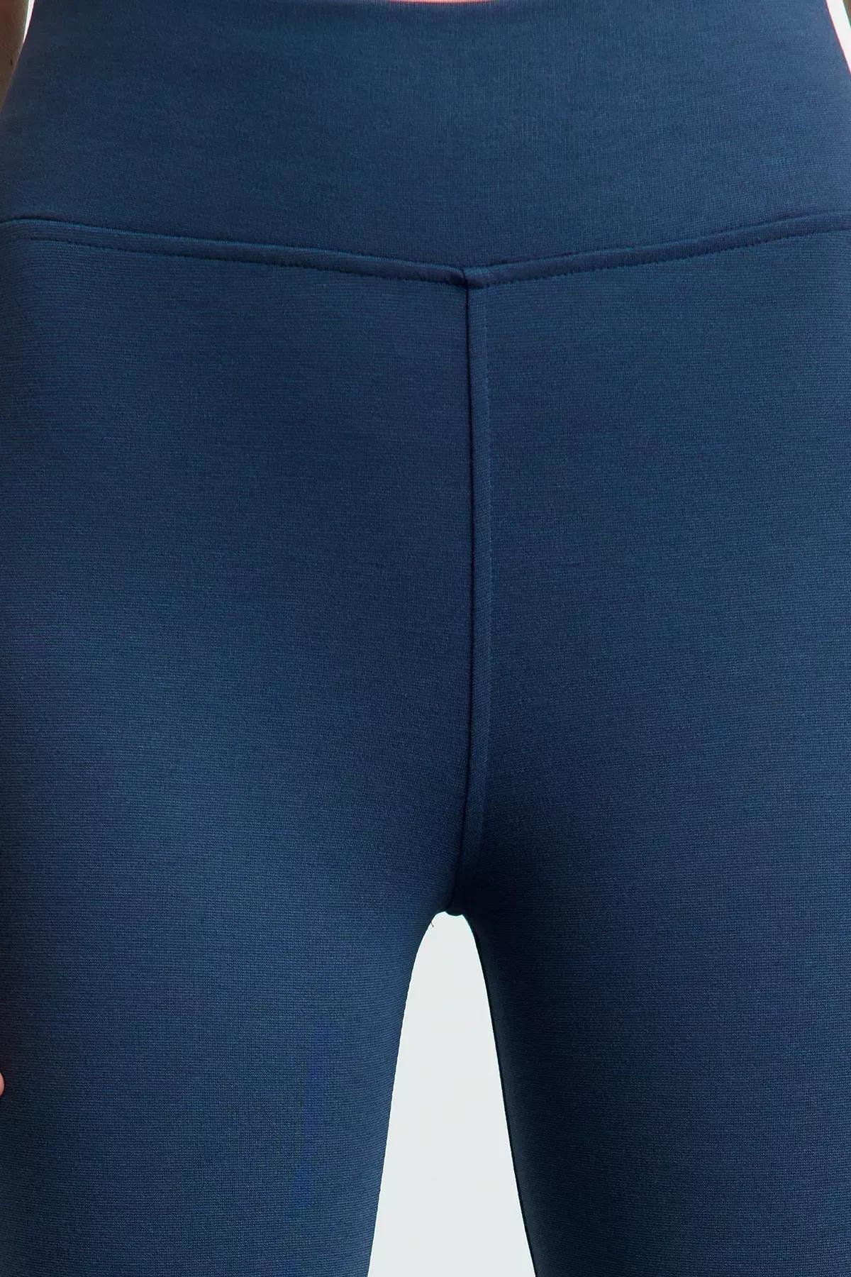 Blue High-Waist Knit Tights, , large image number 2