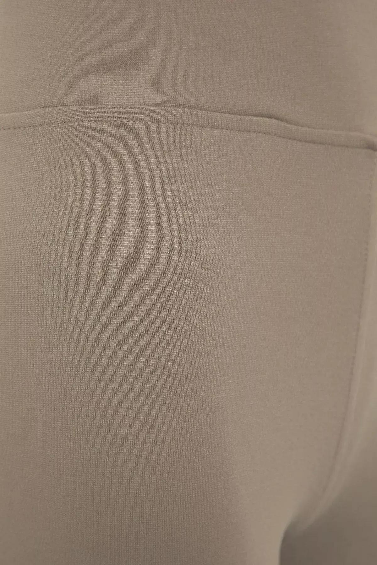 Beige High Waist Leggings, Beige, large image number 5