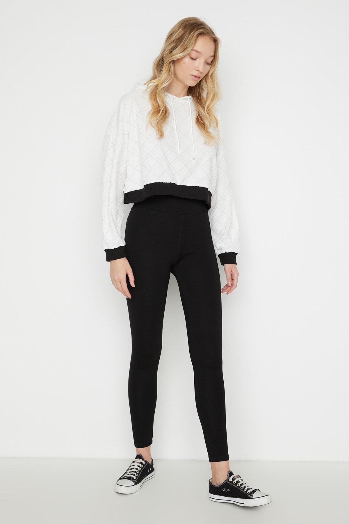 Black High Waist Leggings, , large image number 1