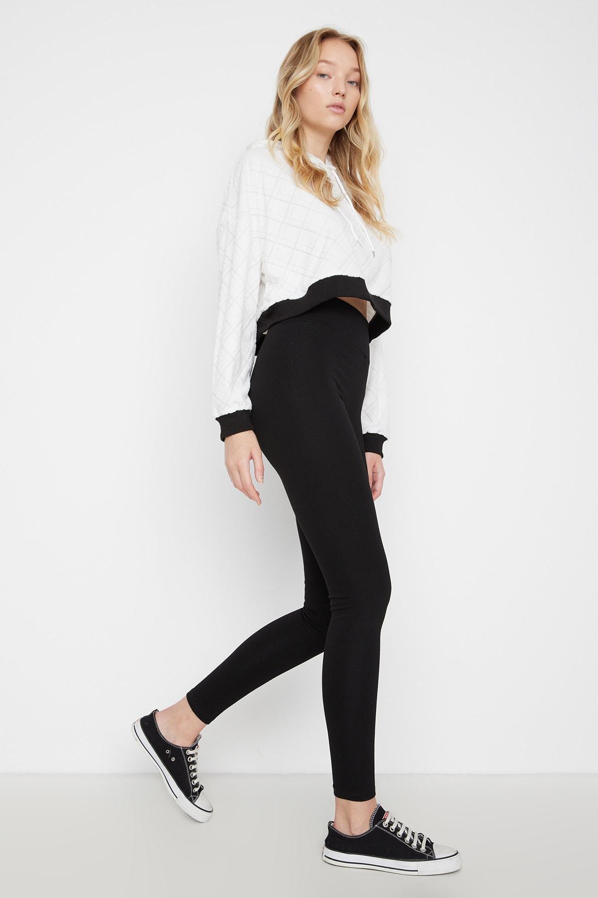 Black High Waist Leggings, , large image number 2