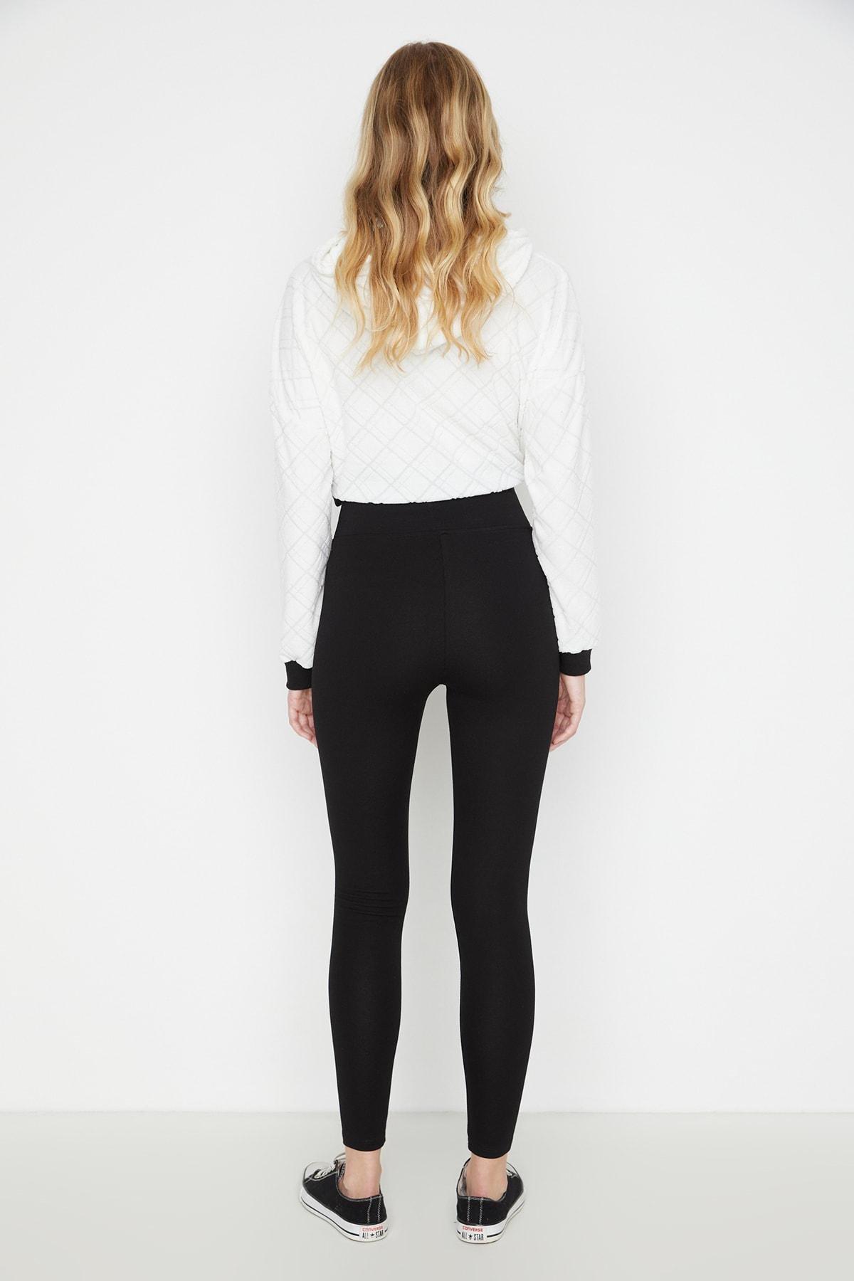 Black High Waist Leggings, , large image number 4