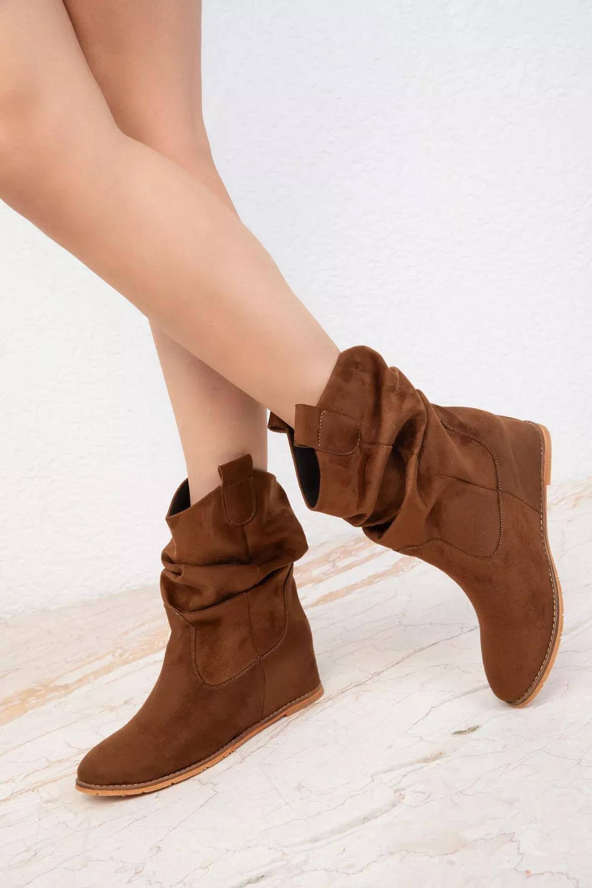 Brown Suede Boots, , large image number 1